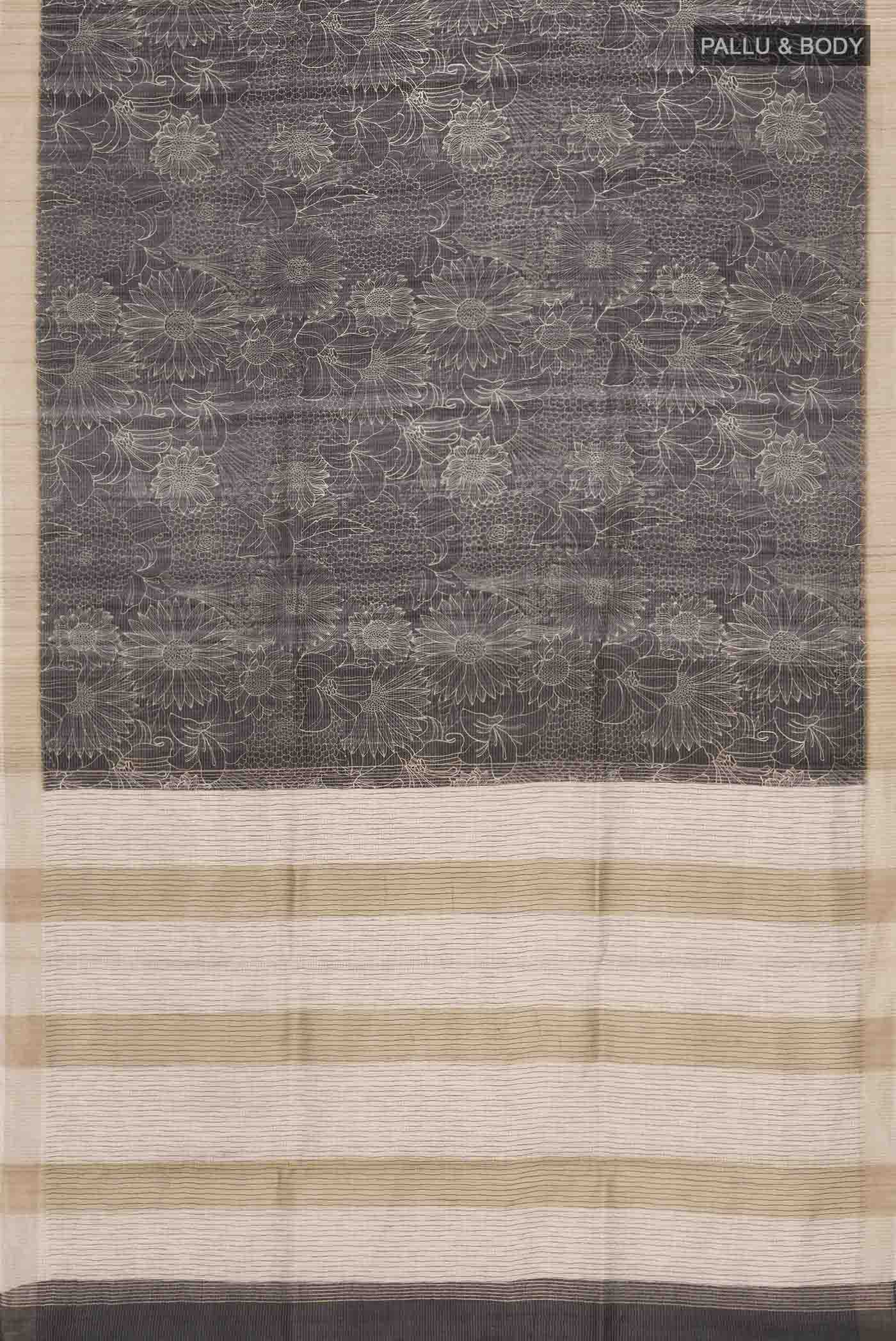 Black Tussar Silk Saree - Image 5