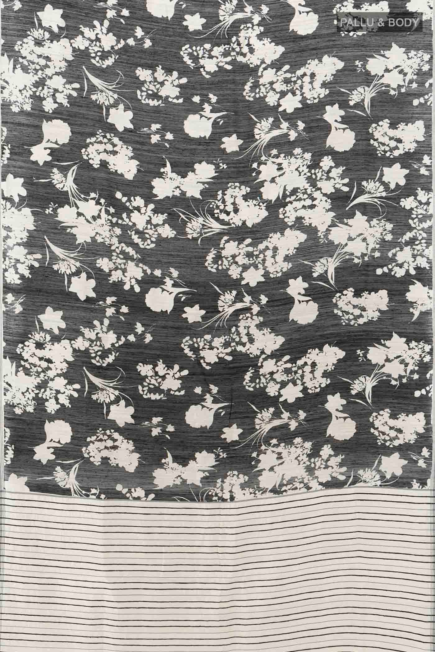 Black Tussar Silk Saree - Image 5