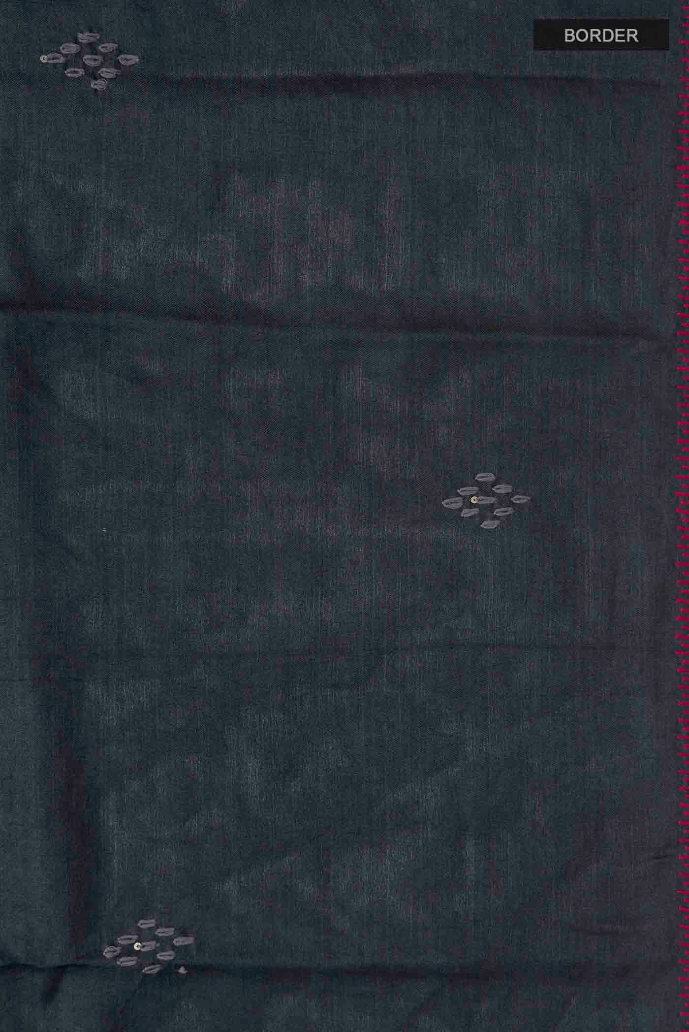 Black Tussar Silk Saree - Image 3