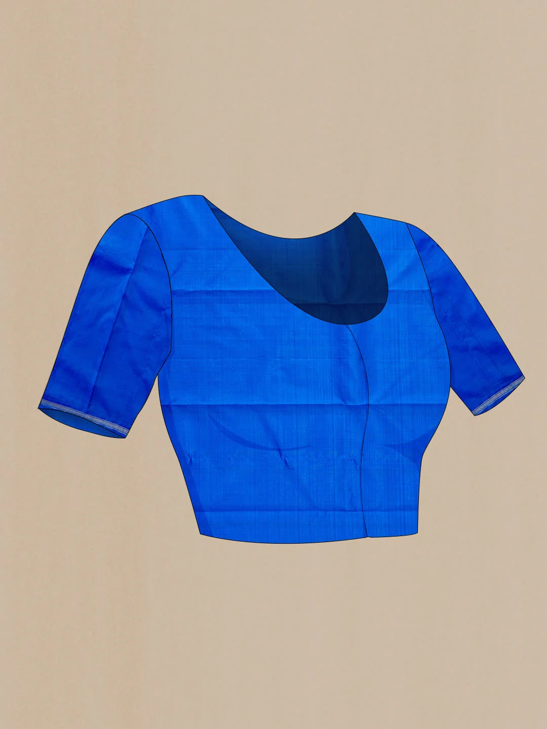 Pure Silk Pure Zari Blue and Sky Blue Dual Tone Kanchipuram Saree - Image 6