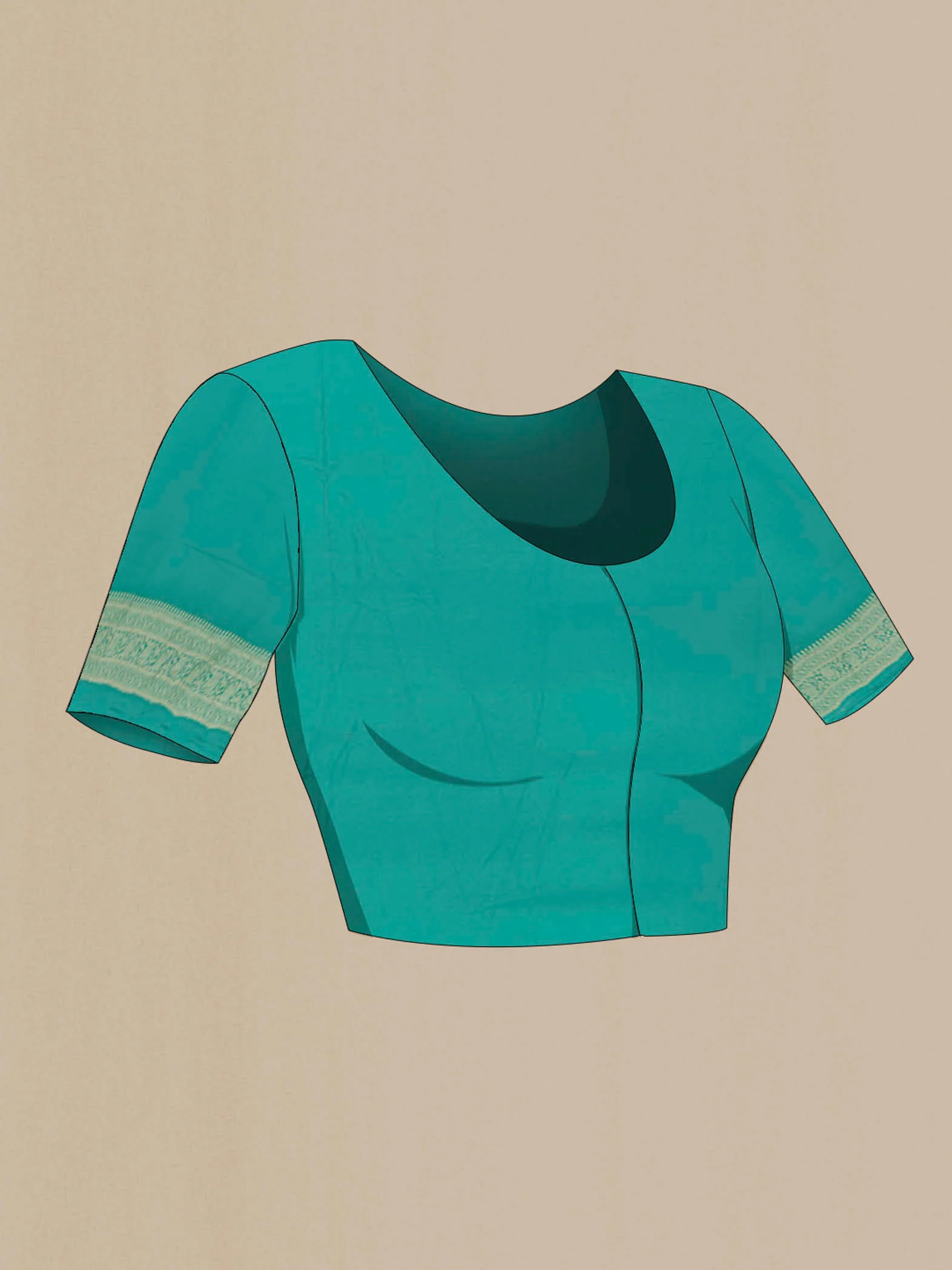 Turquoise Banarasi Georgette Saree - Image 2