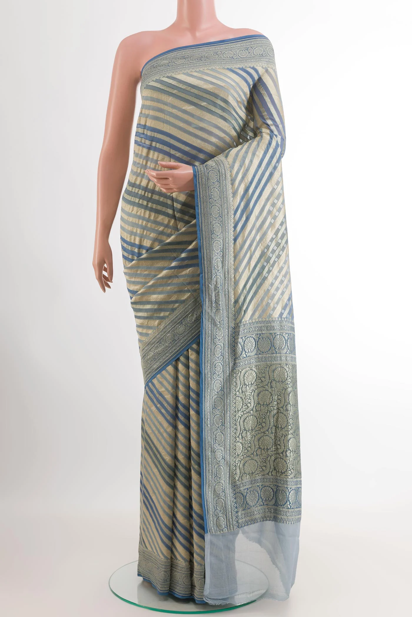 Grey Banarasi Georgette Saree