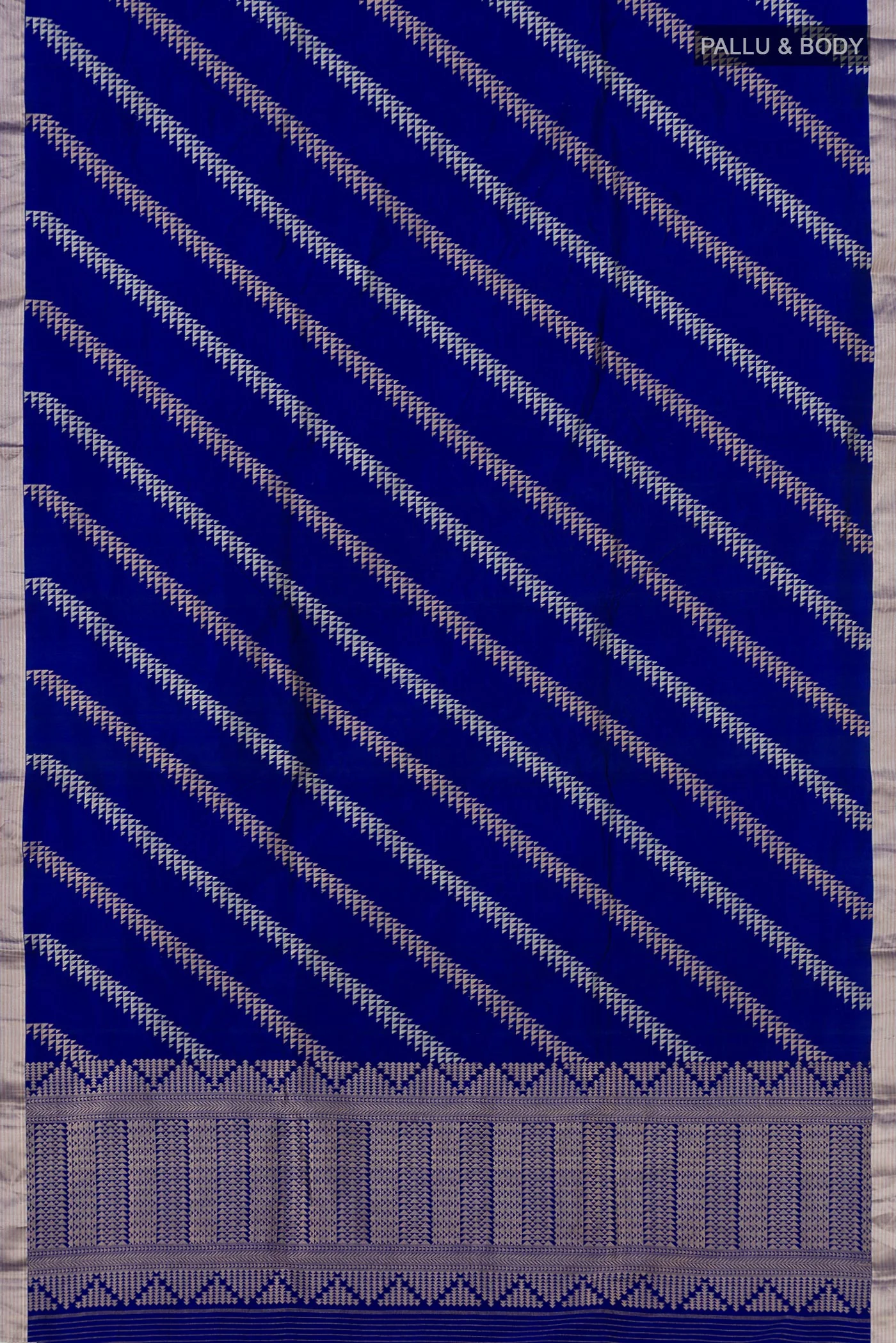 Royal Blue Banarasi Silk Saree - Image 5