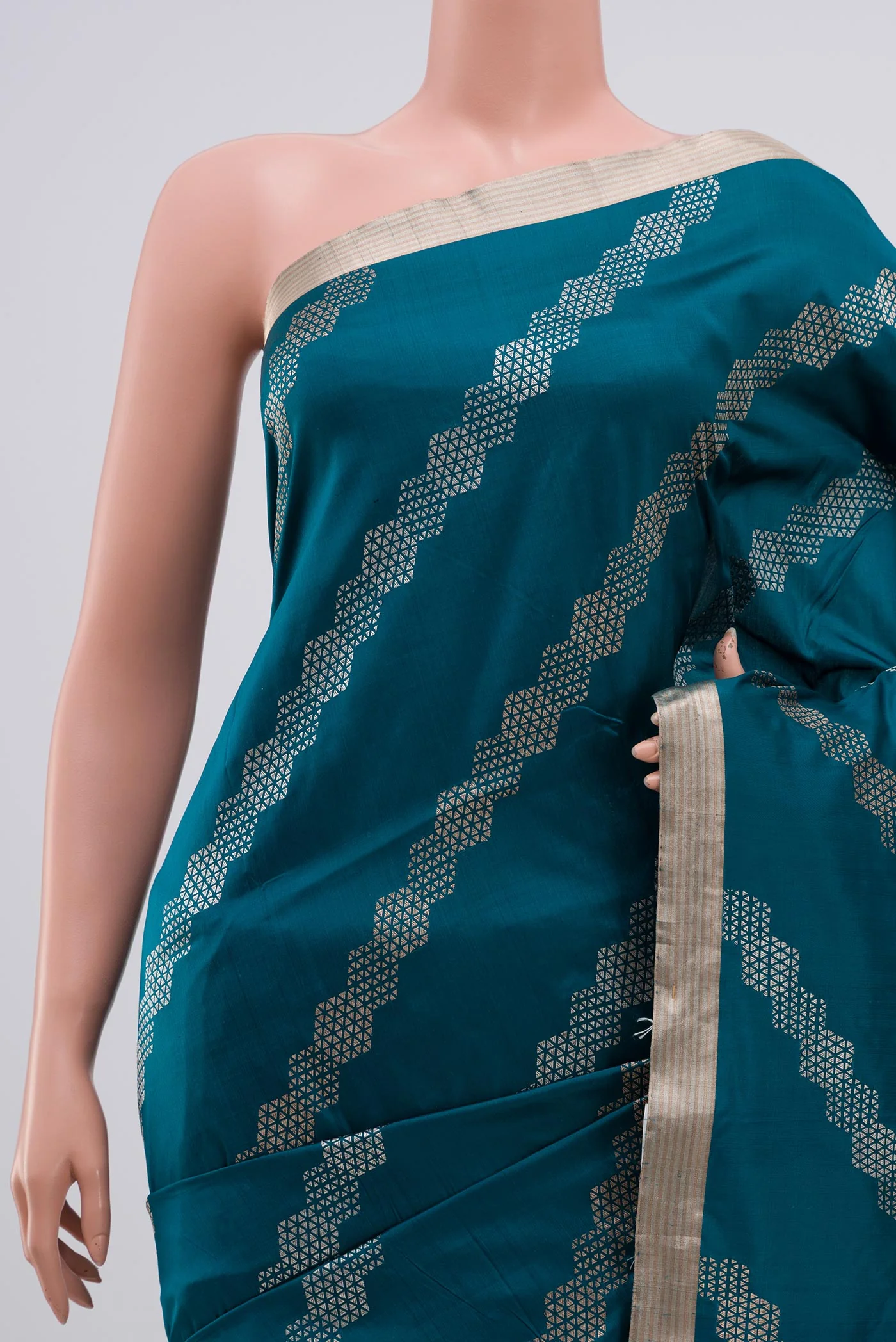 Blue Banarasi Silk Saree - Image 2