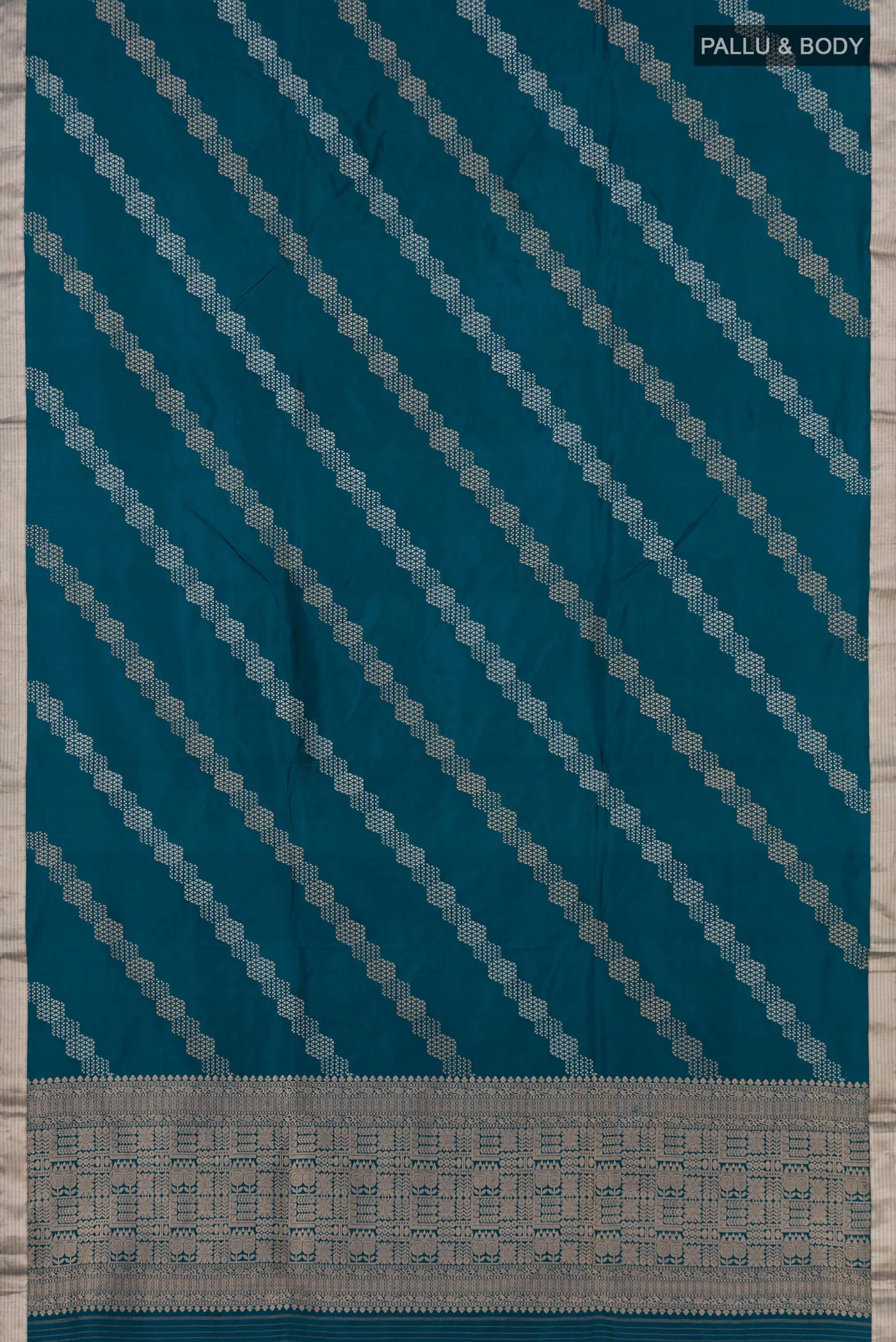 Blue Banarasi Silk Saree - Image 5