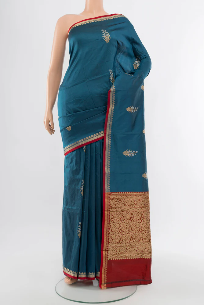 Blue Banarasi Katan Silk Saree