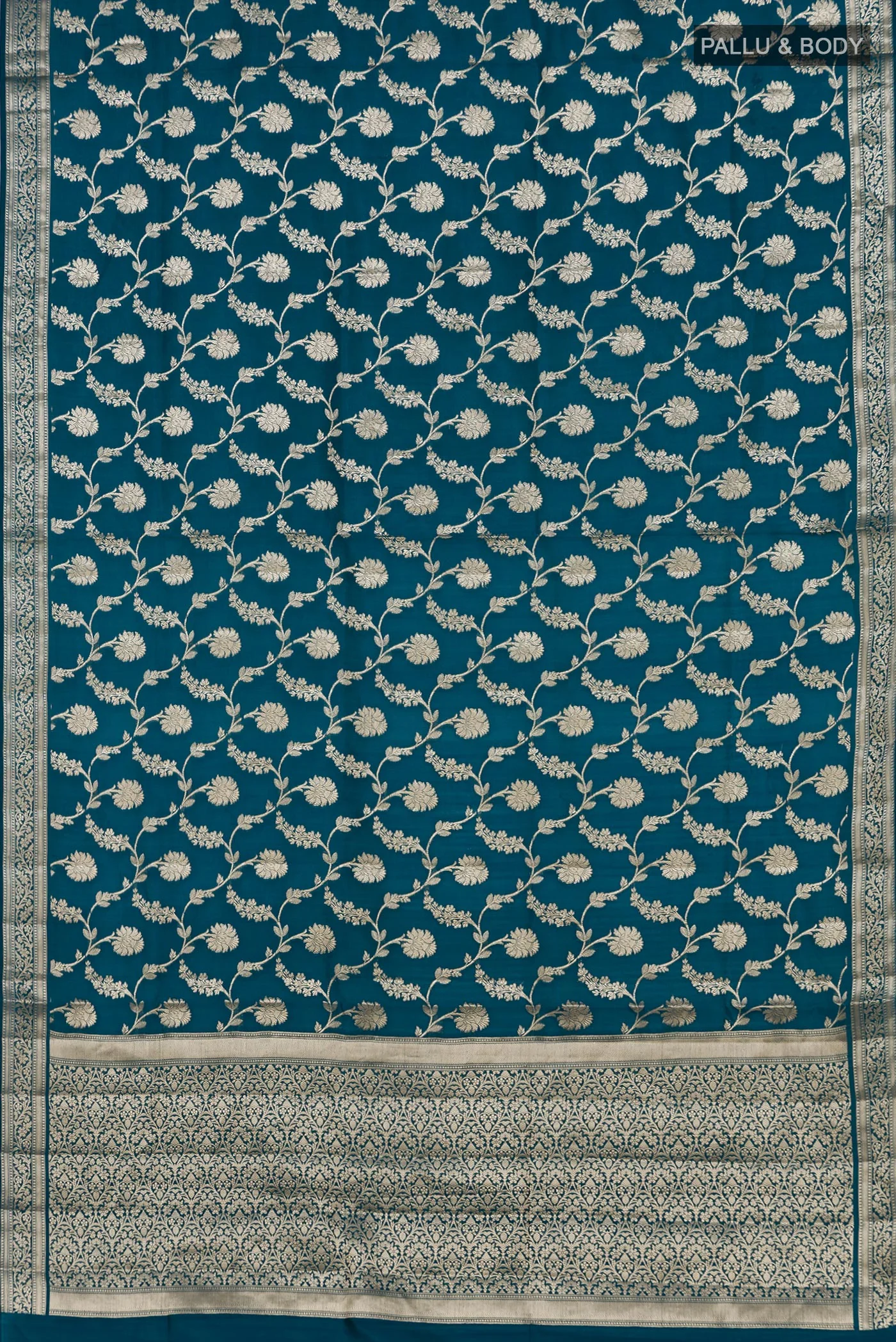 Blue Banarasi Raw Silk Saree - Image 5