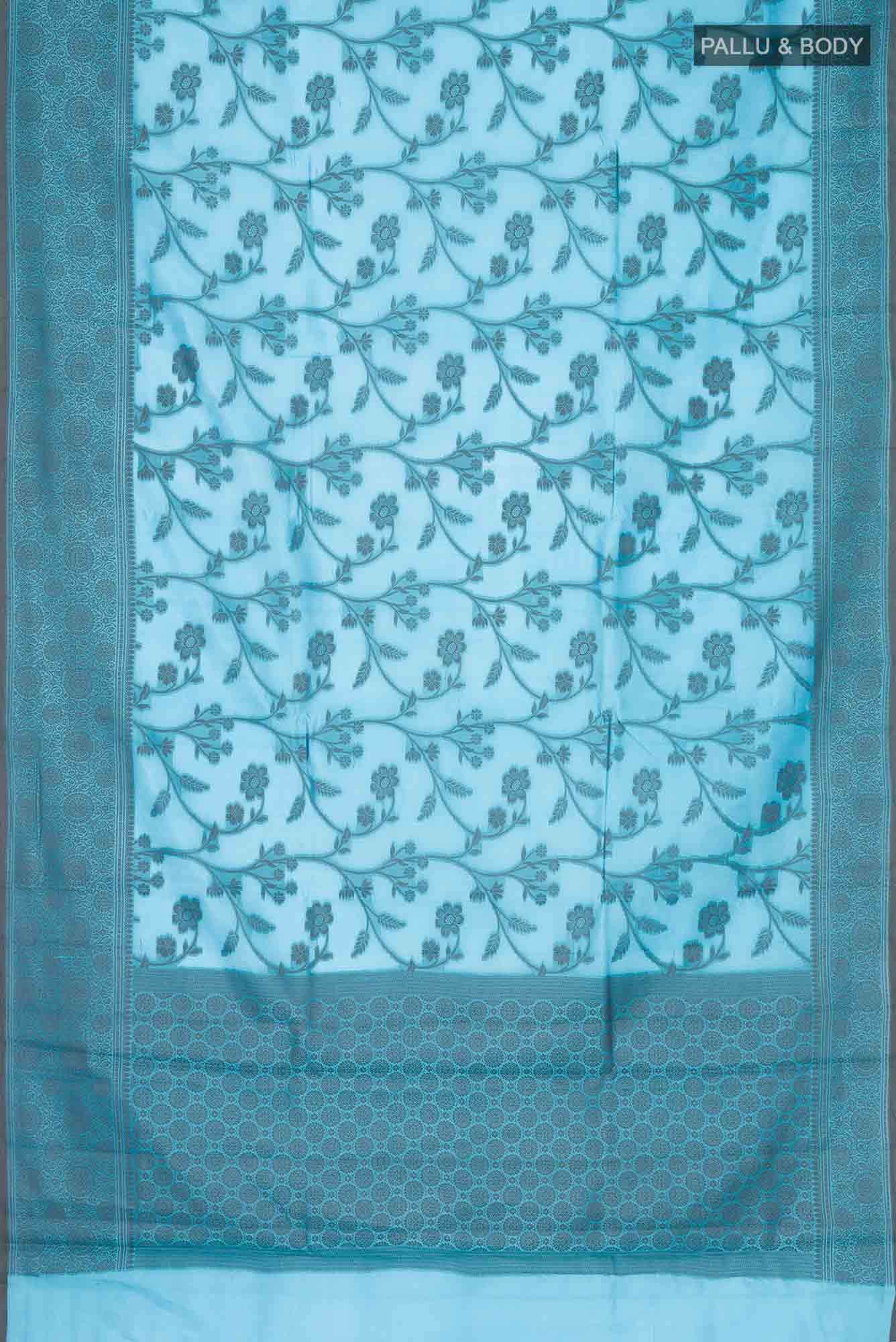 Blue Banarasi Raw Silk Saree - Image 2