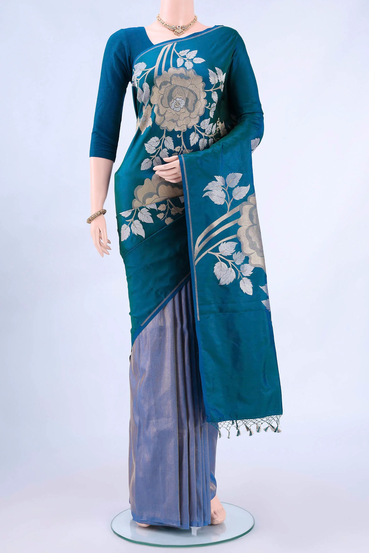 Blue Banarasi Silk Saree