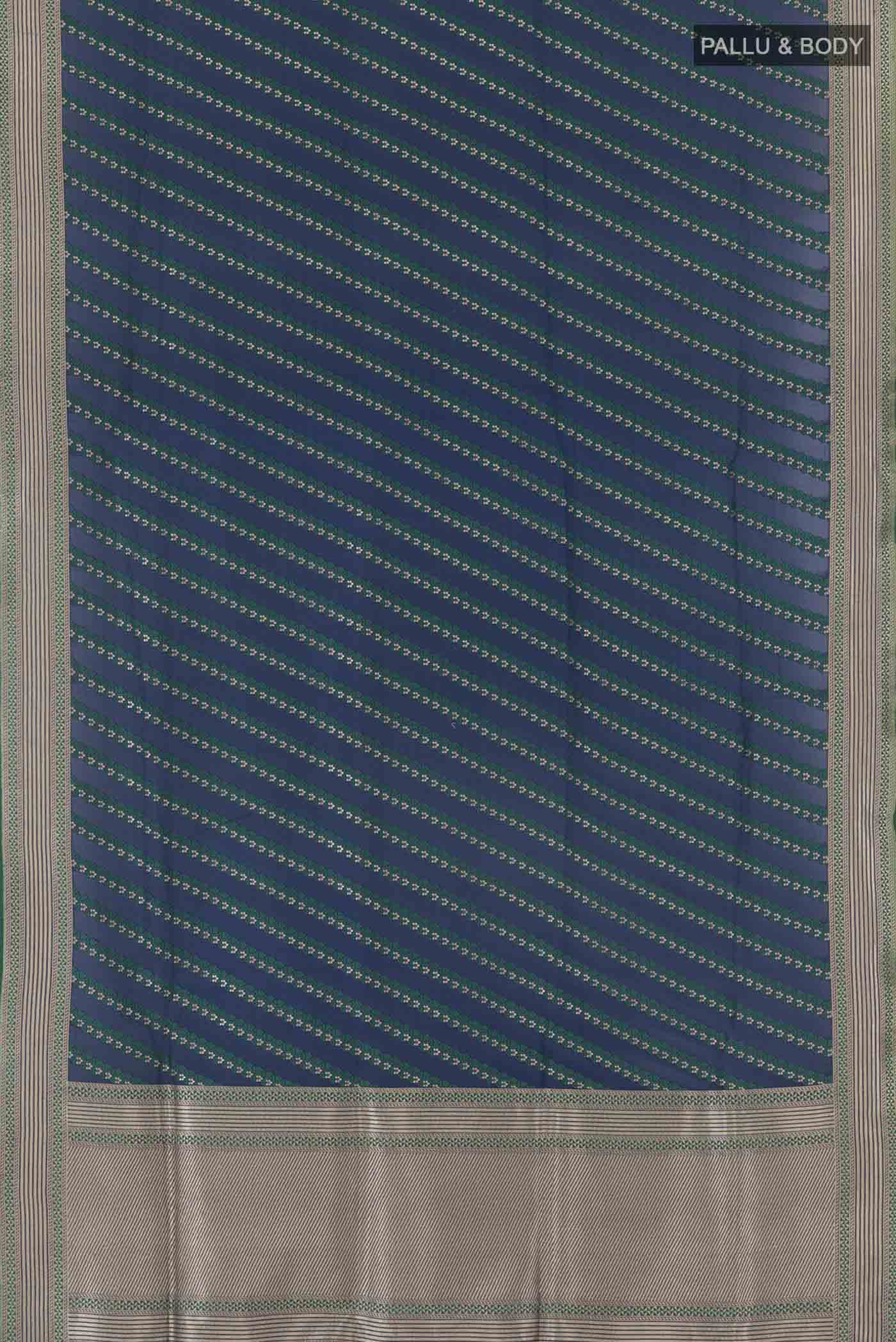 Blue Banarasi Silk Saree - Image 5