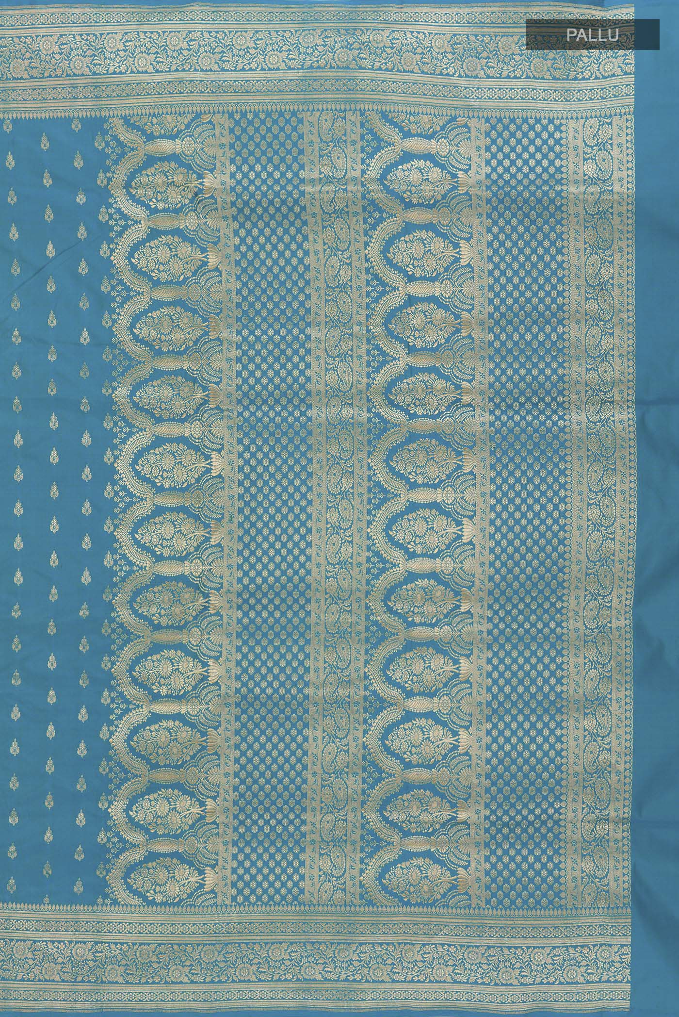 Blue Banarasi Silk Saree - Image 6