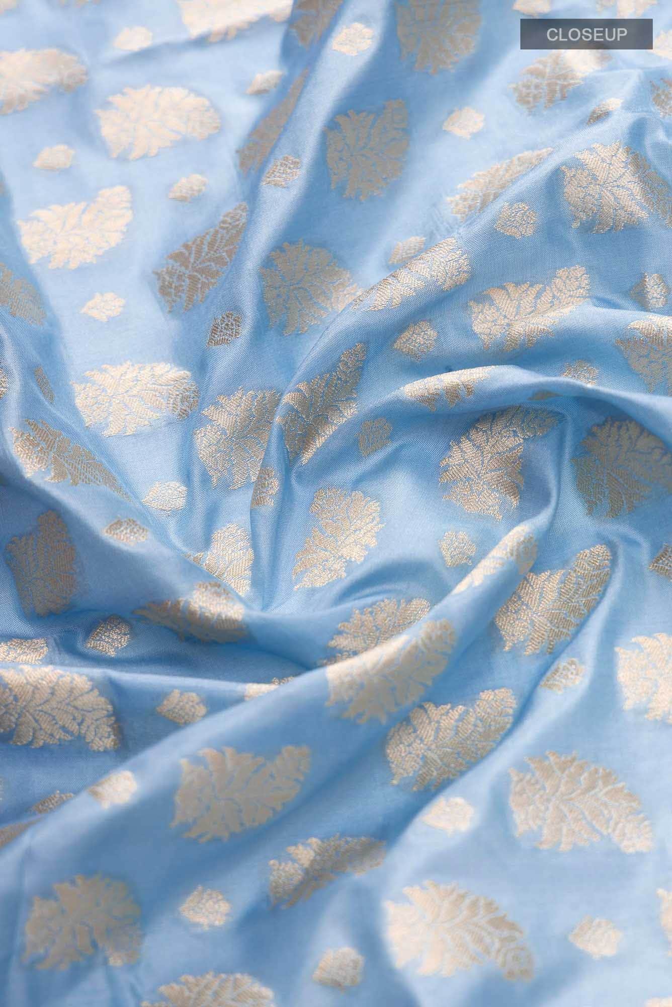 Bhumi-Blue Banarasi Silk Saree - Image 3