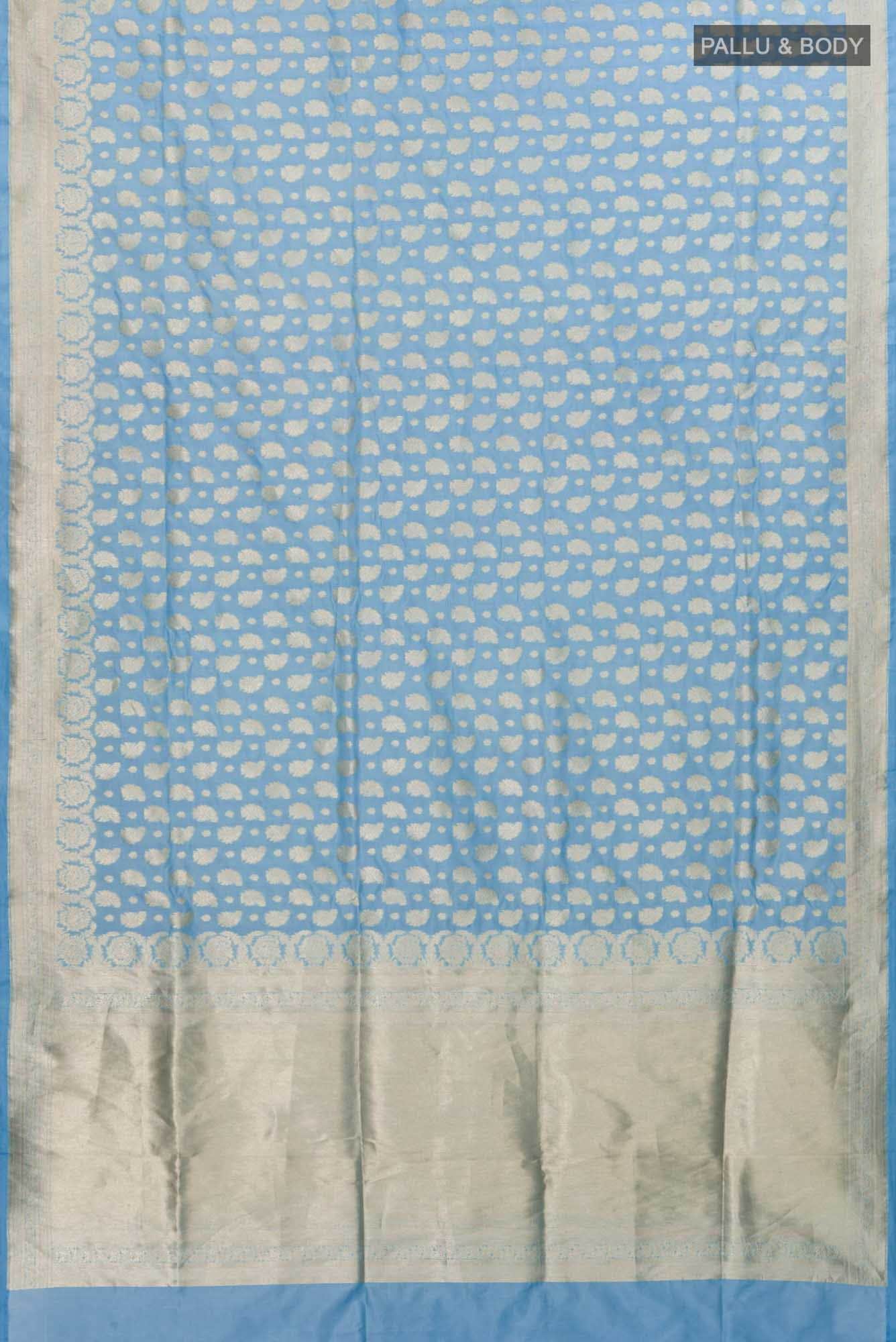 Bhumi-Blue Banarasi Silk Saree - Image 4