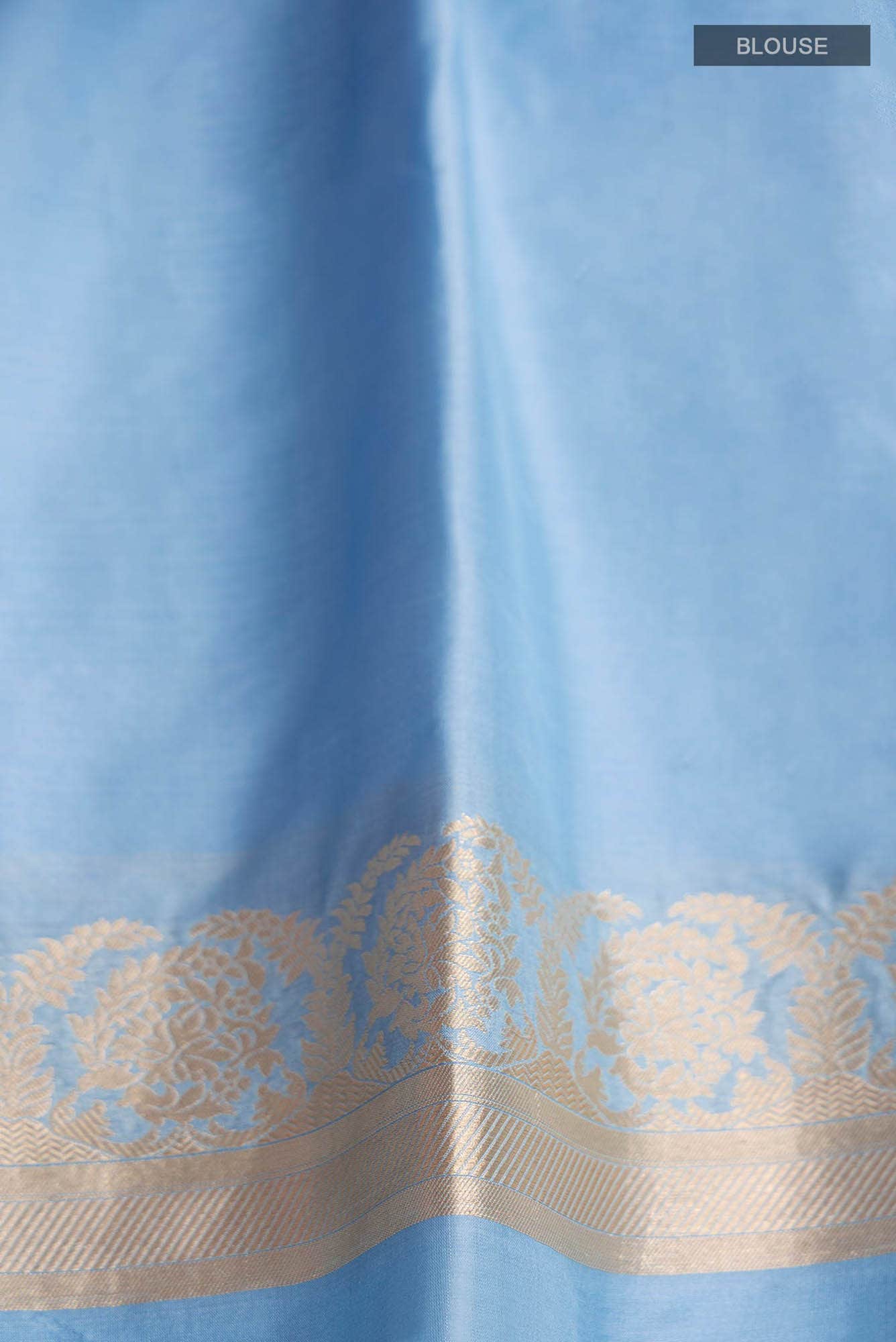 Bhumi-Blue Banarasi Silk Saree - Image 6