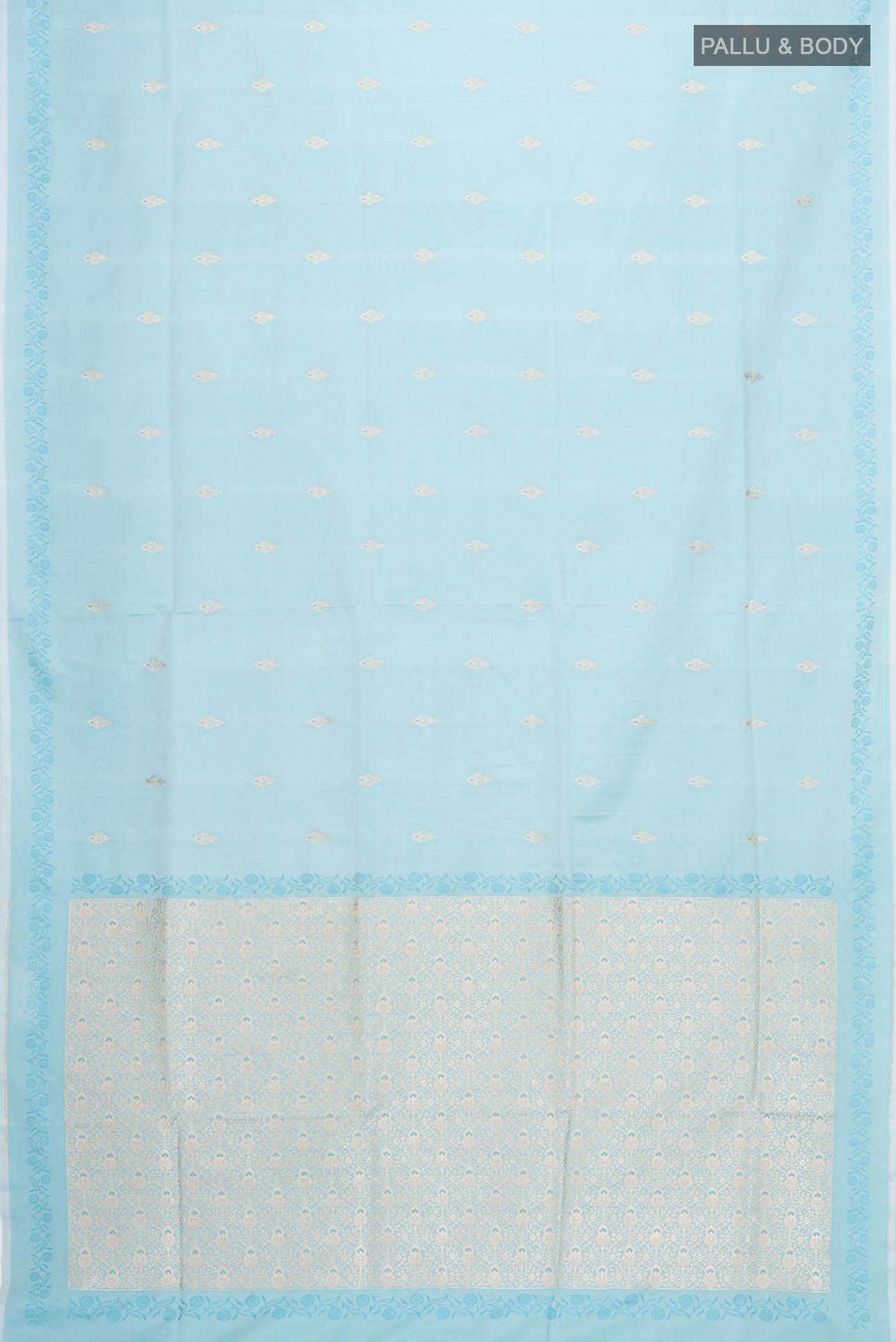Blue Banarasi Silk Saree - Image 2