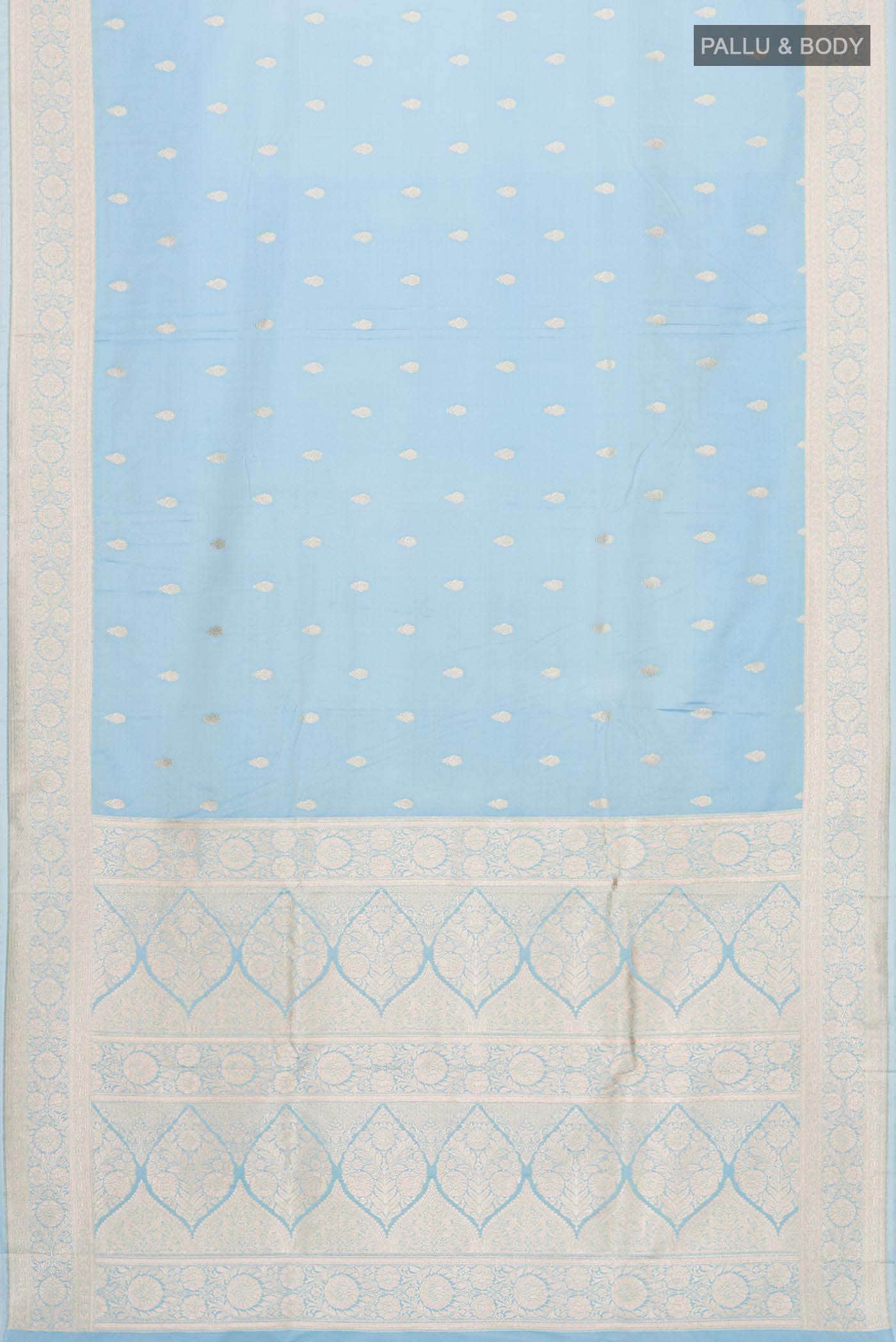 Blue Banarasi Silk Saree - Image 2