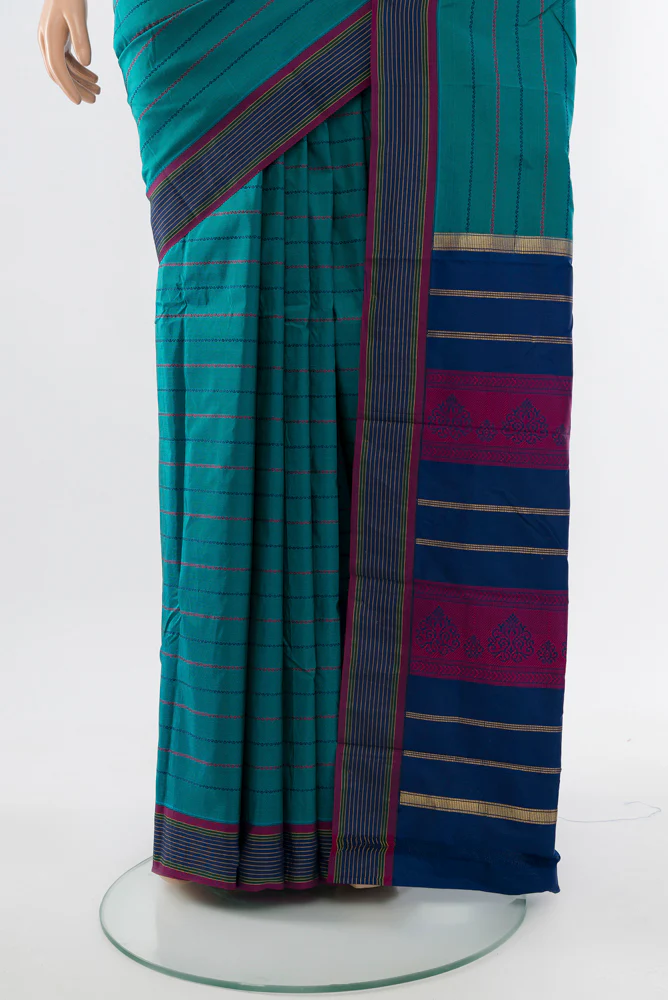 Blue Bangalore Silk - kadyal Saree - Image 3