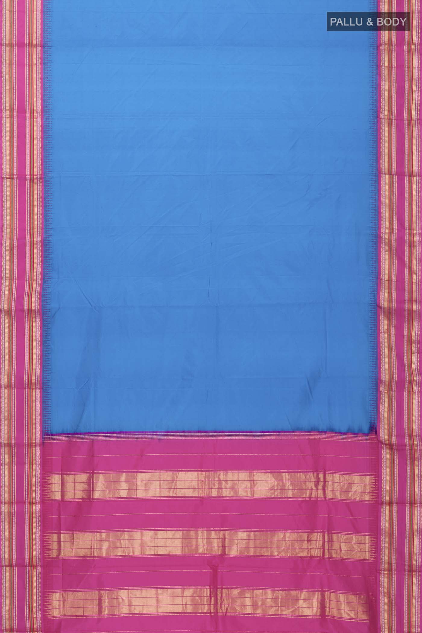 Blue Bangalore Silk Saree - Image 5