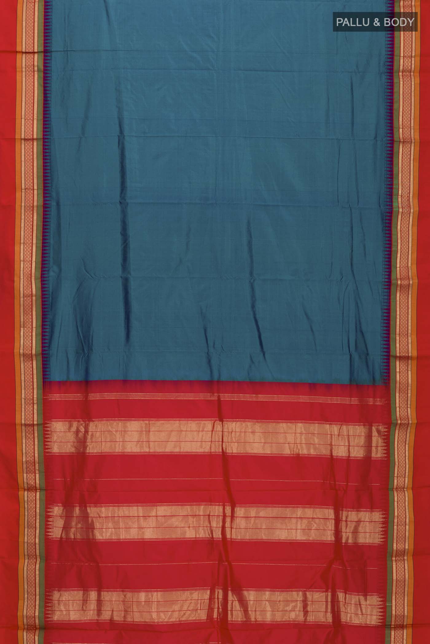 Blue Bangalore Silk Saree - Image 5
