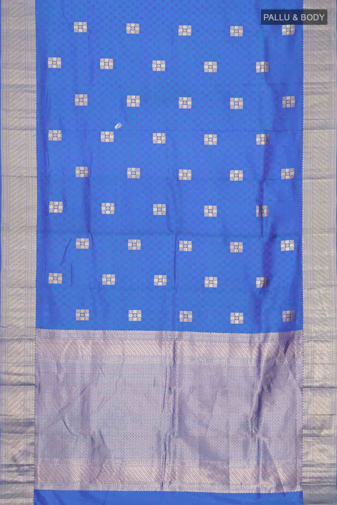 Blue Bangalore Silk Saree - Image 3