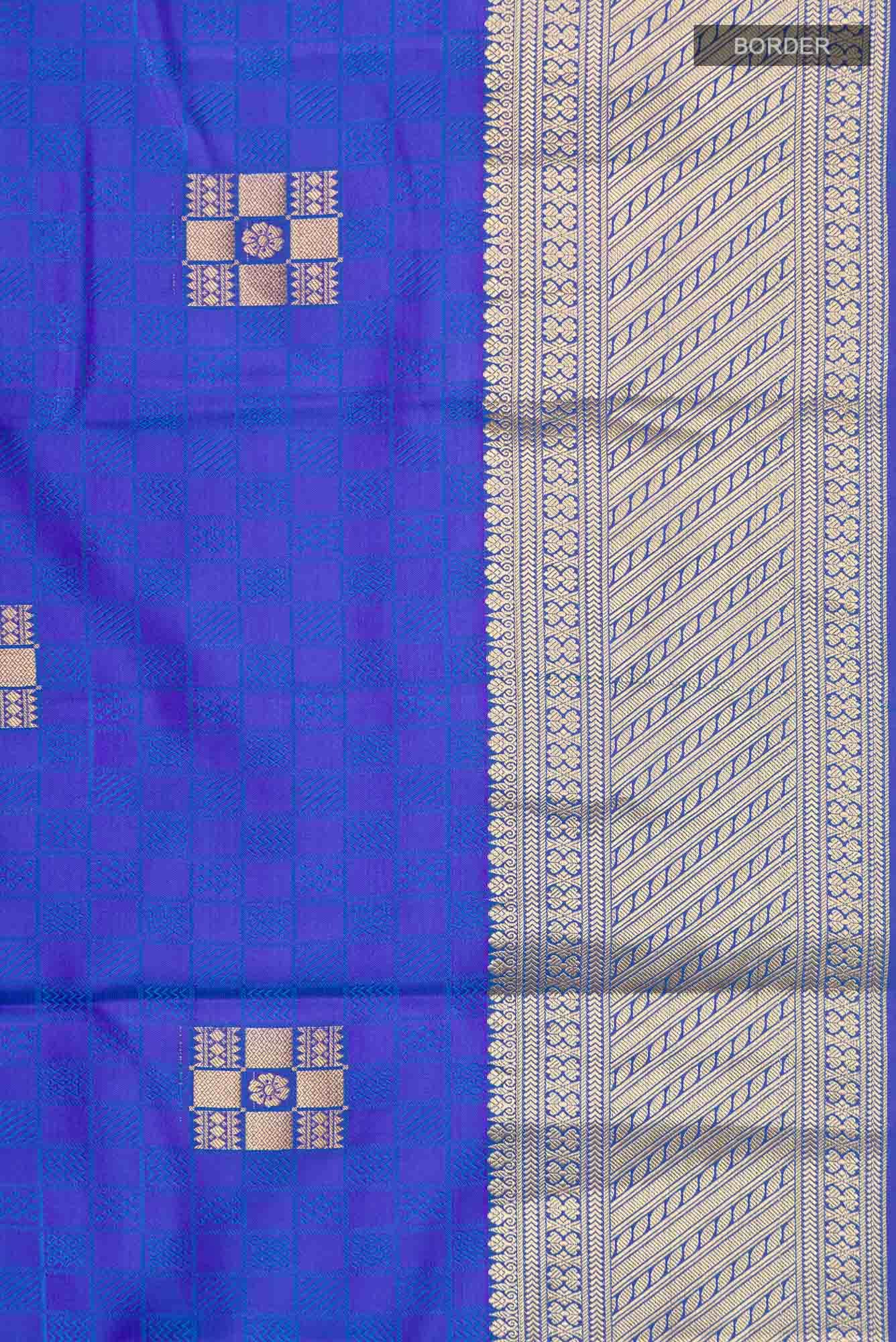 Blue Bangalore Silk Saree - Image 4