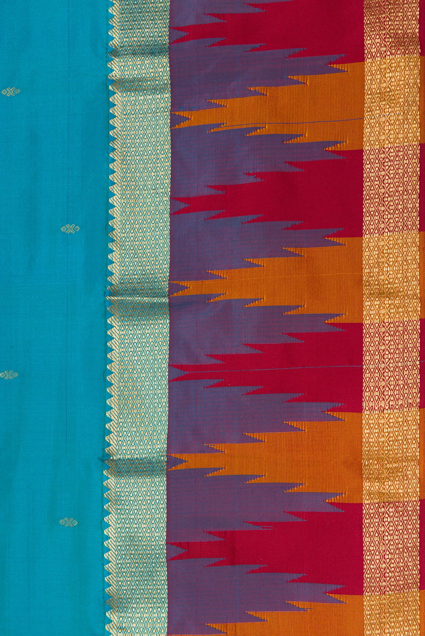 Blue Bangalore Silk Saree - Image 3
