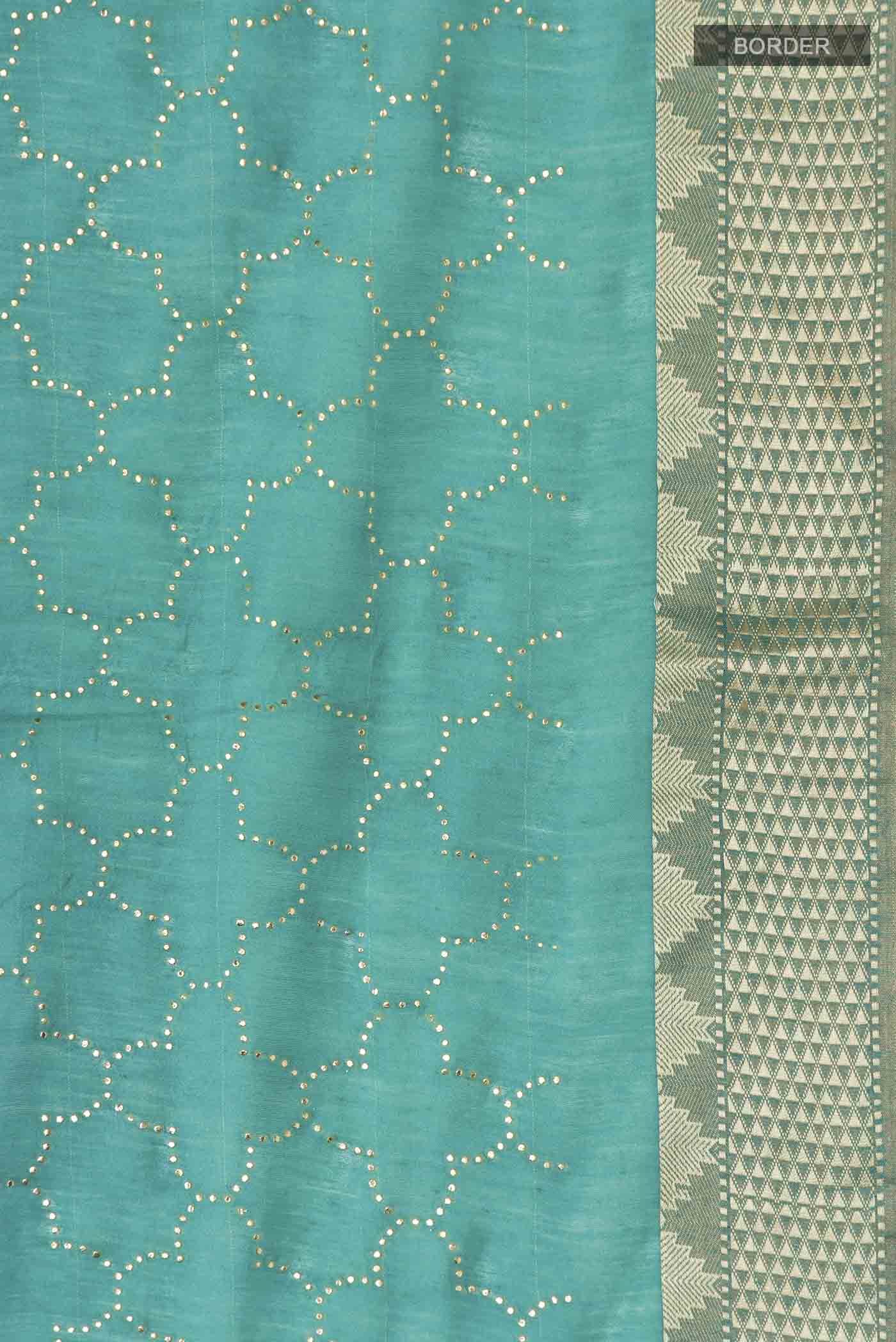 Blue Bhagalpuri Tussar Silk Saree - Image 3