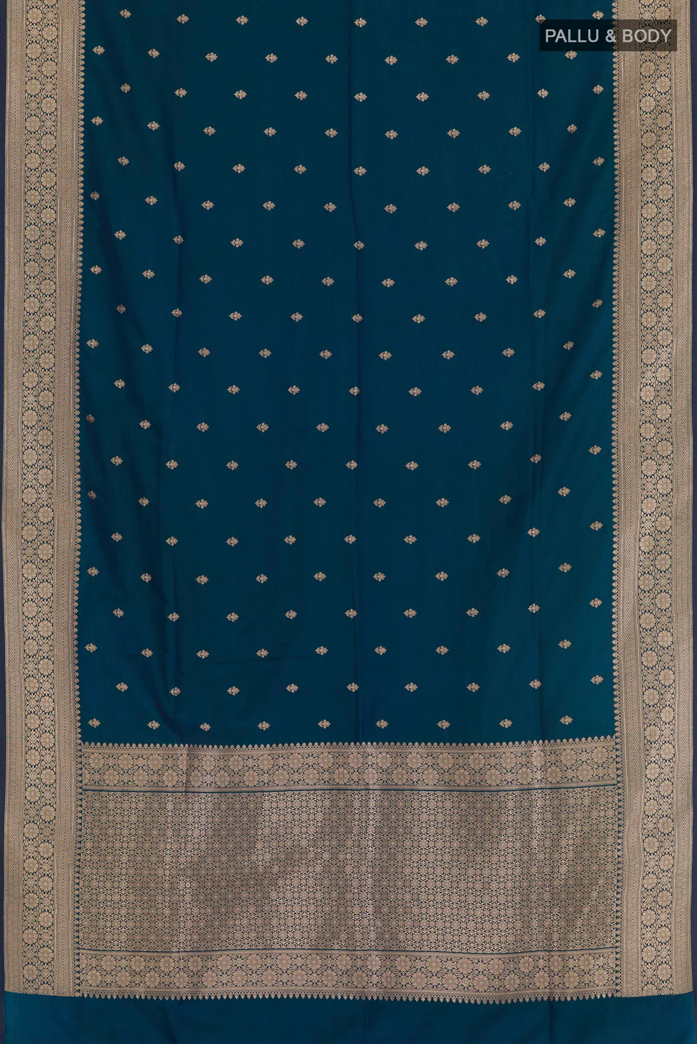 Blue Blended Banarasi Silk Saree - Image 3
