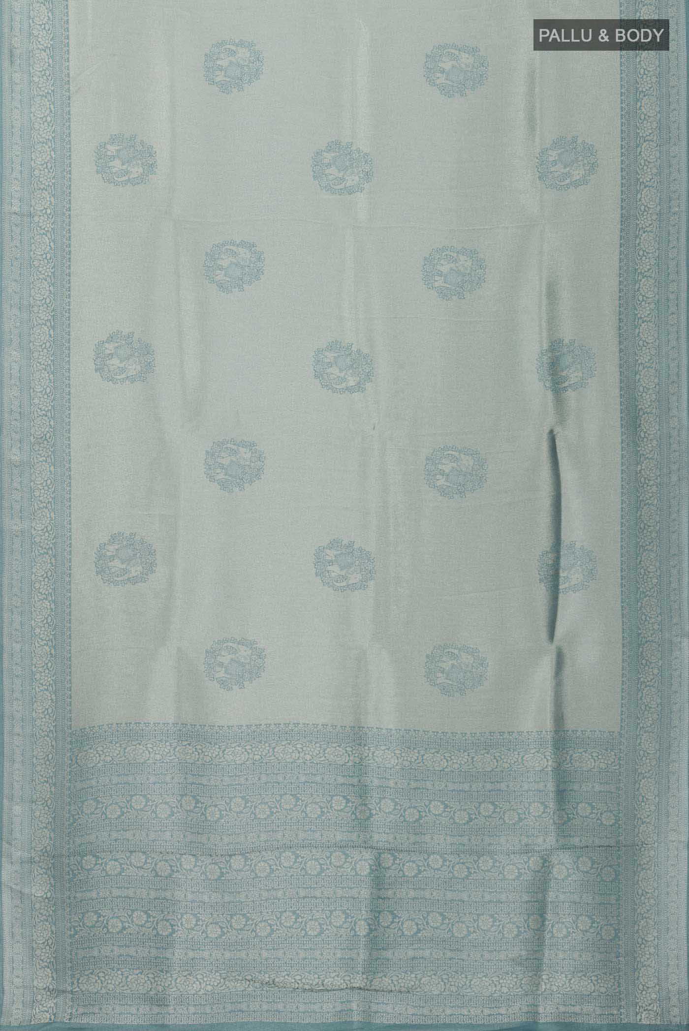 Blue Blended Art Silk Saree - Image 3