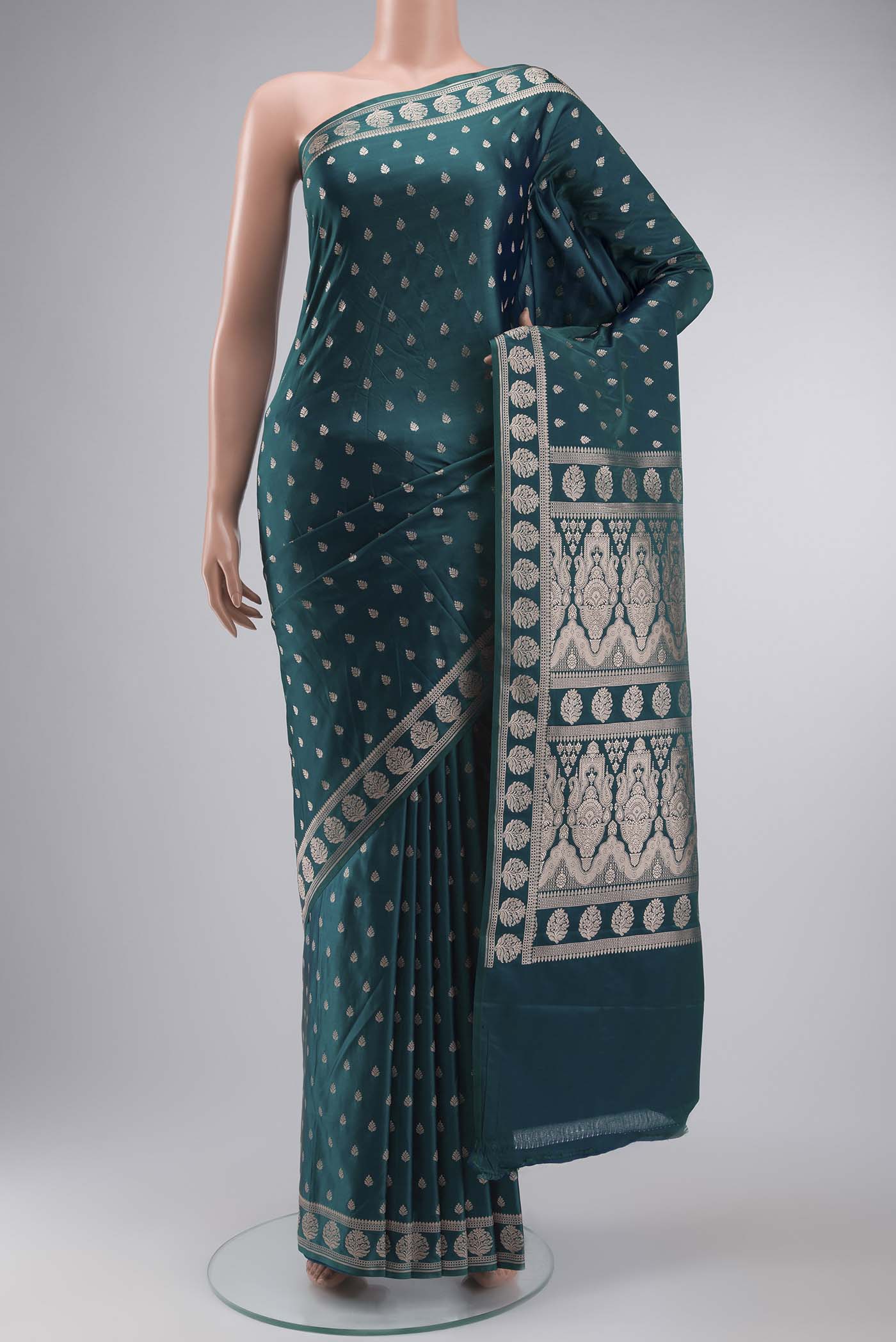 Blue Blended Banarasi Silk Saree
