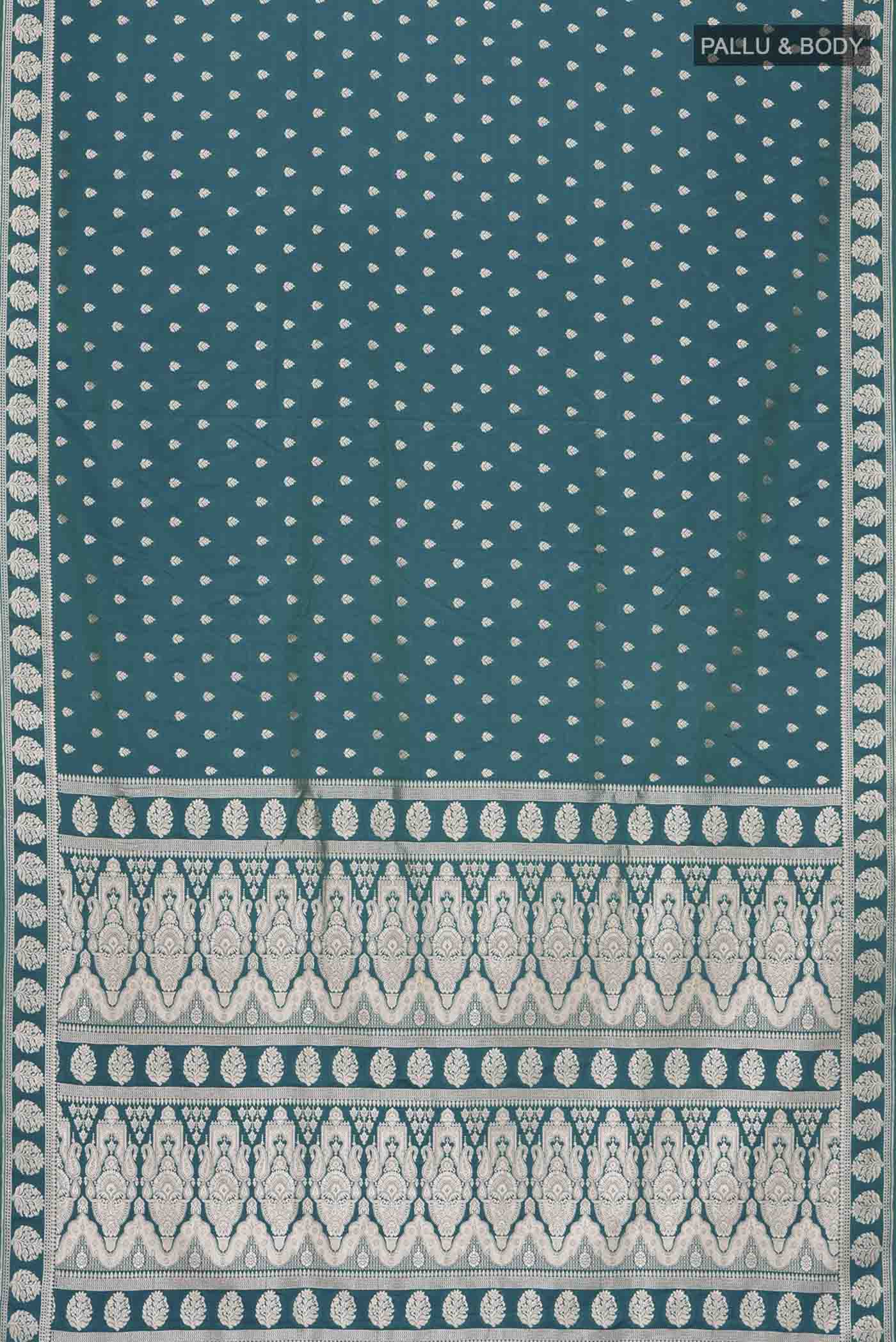 Blue Blended Banarasi Silk Saree - Image 3