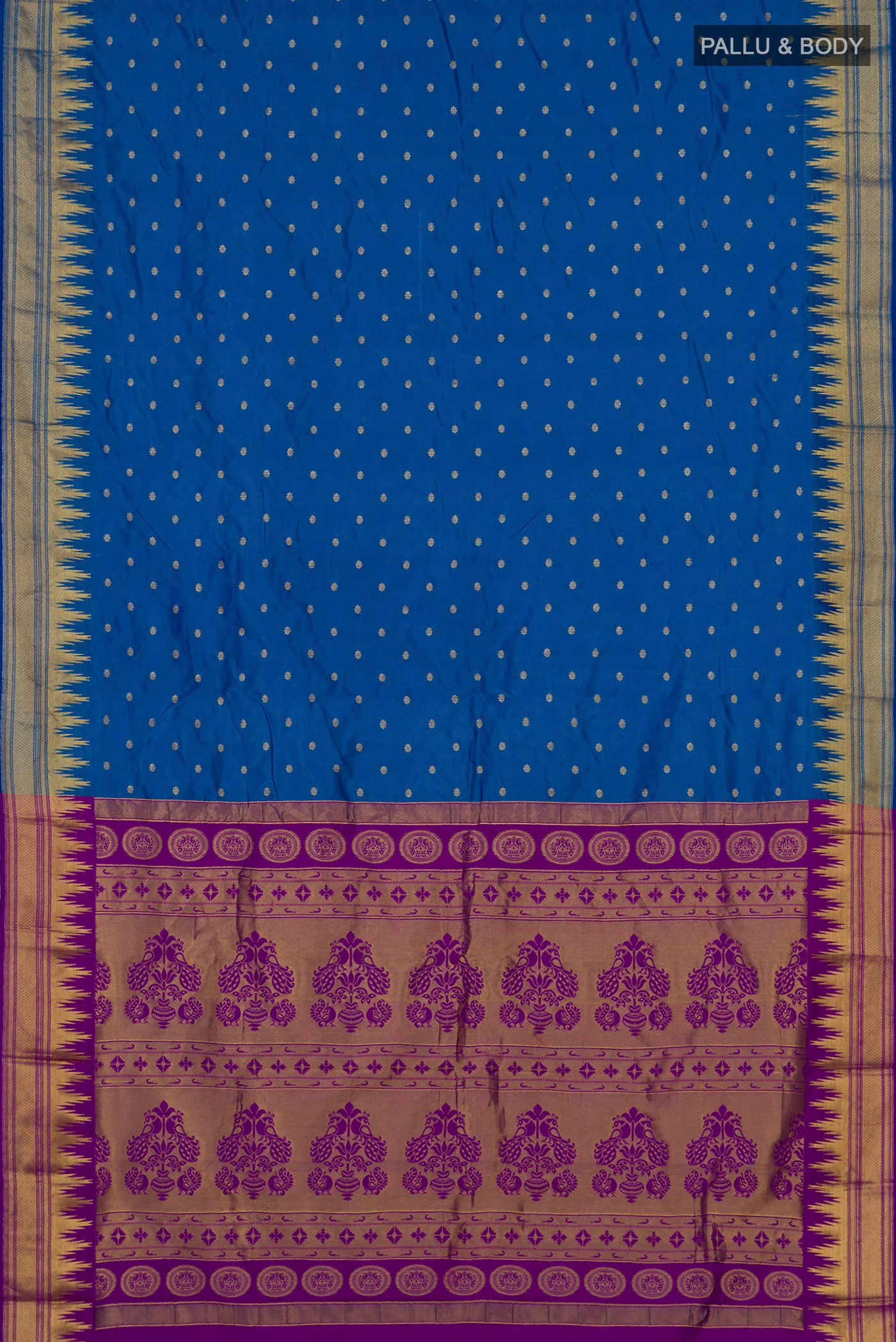 Blue Blended Bangalore Silk Saree - Image 5