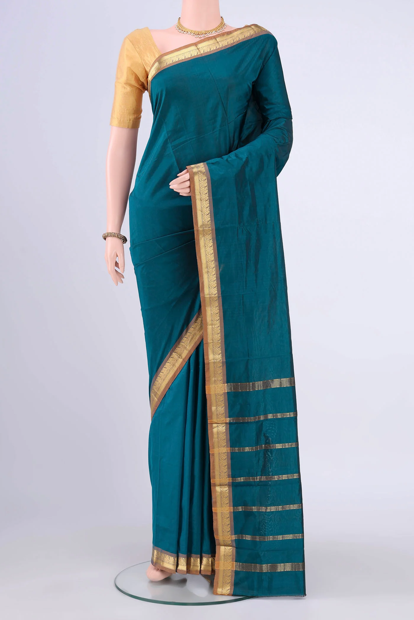 Blue Blended Bangalore Silk Saree
