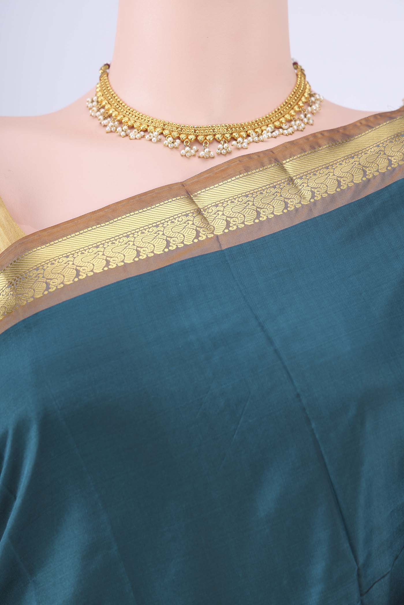 Blue Blended Bangalore Silk Saree - Image 2
