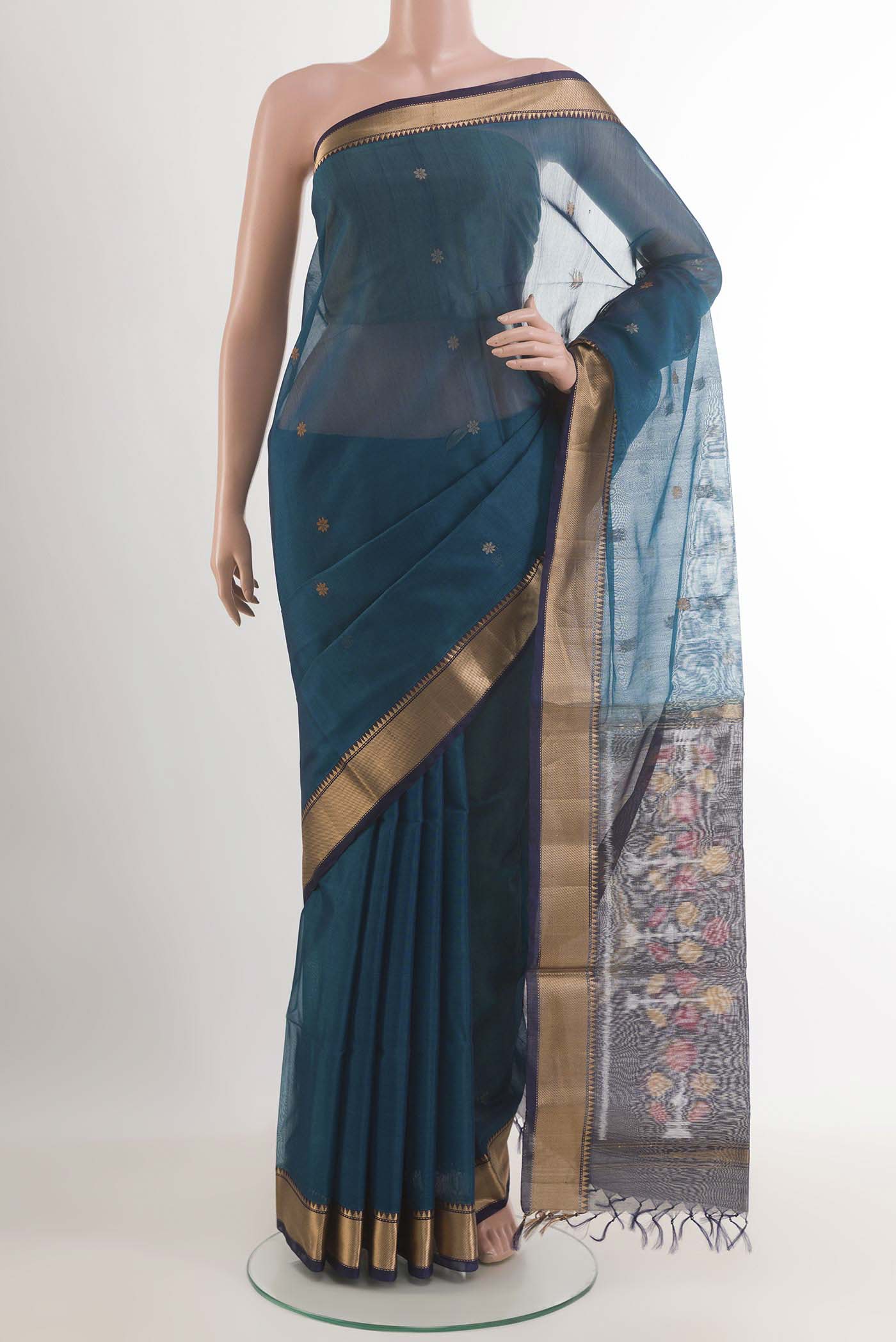 Blue Silk Cotton Saree