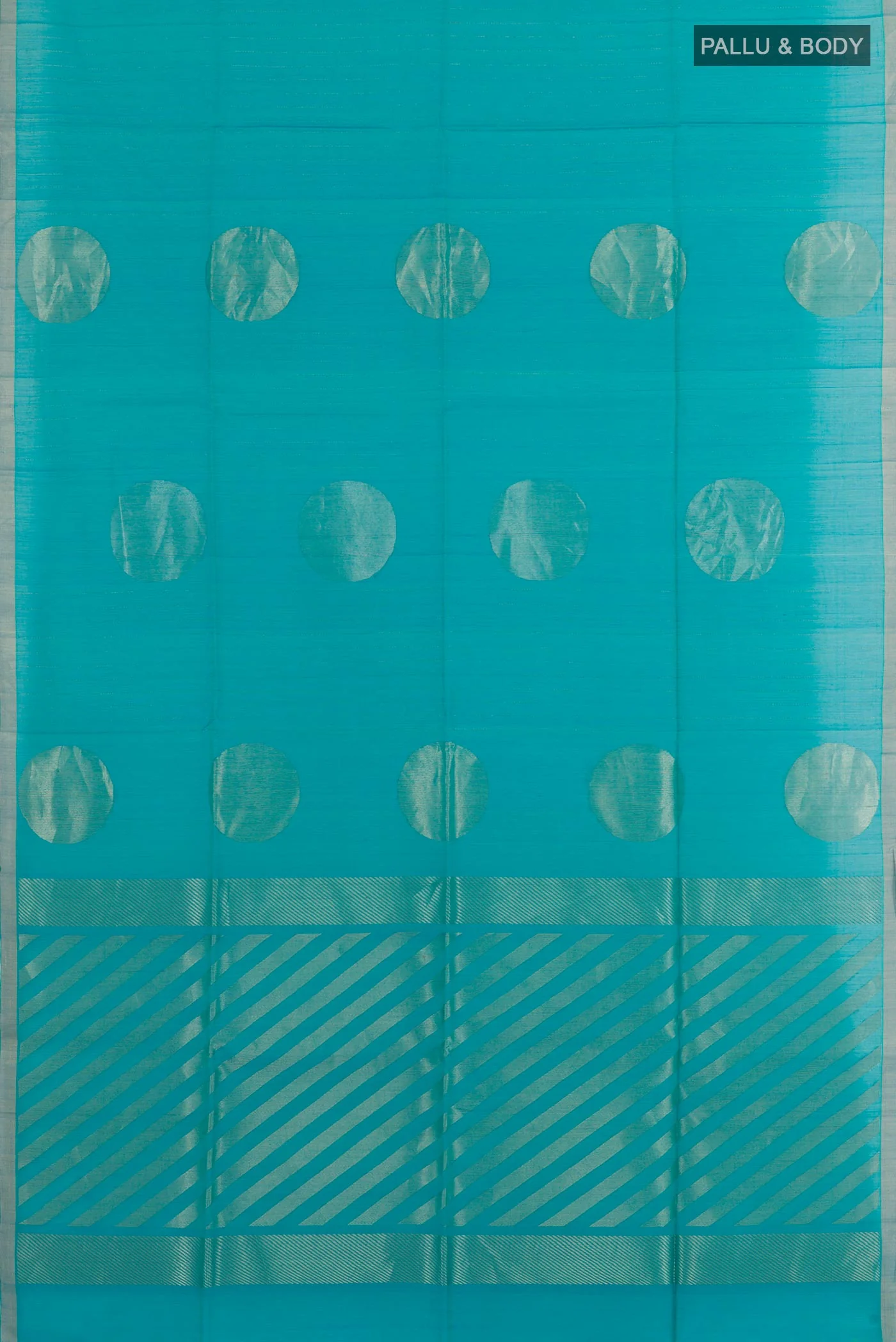 Blue Silk Cotton Saree - Image 3