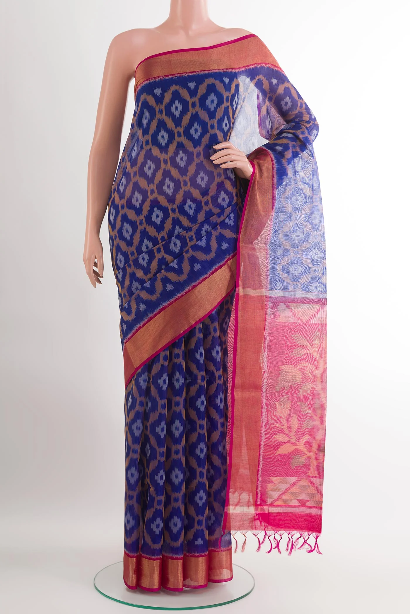 Royal Blue Silk Cotton Saree