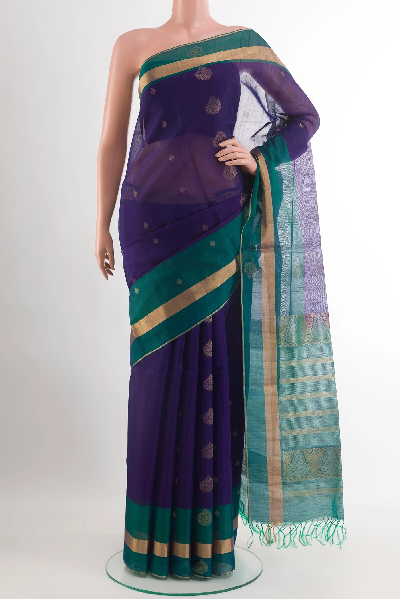 Dark Blue Silk Cotton Saree