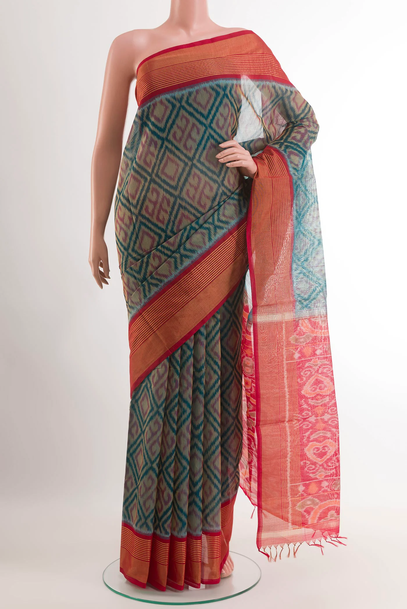 Blue Silk Cotton Saree