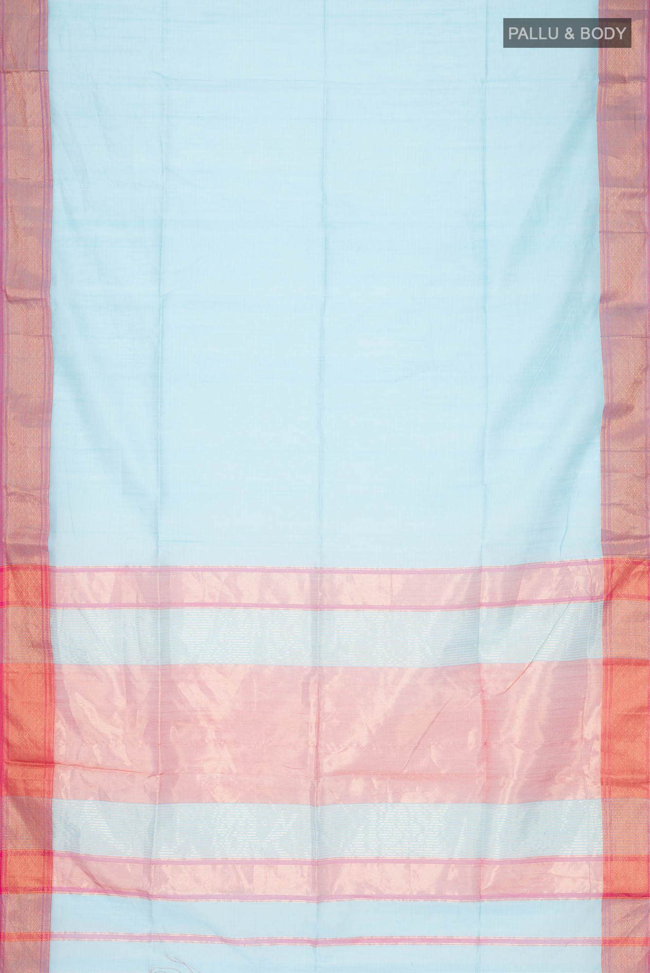 Blue Blended Maheshwari Silk Cotton Saree - Image 2