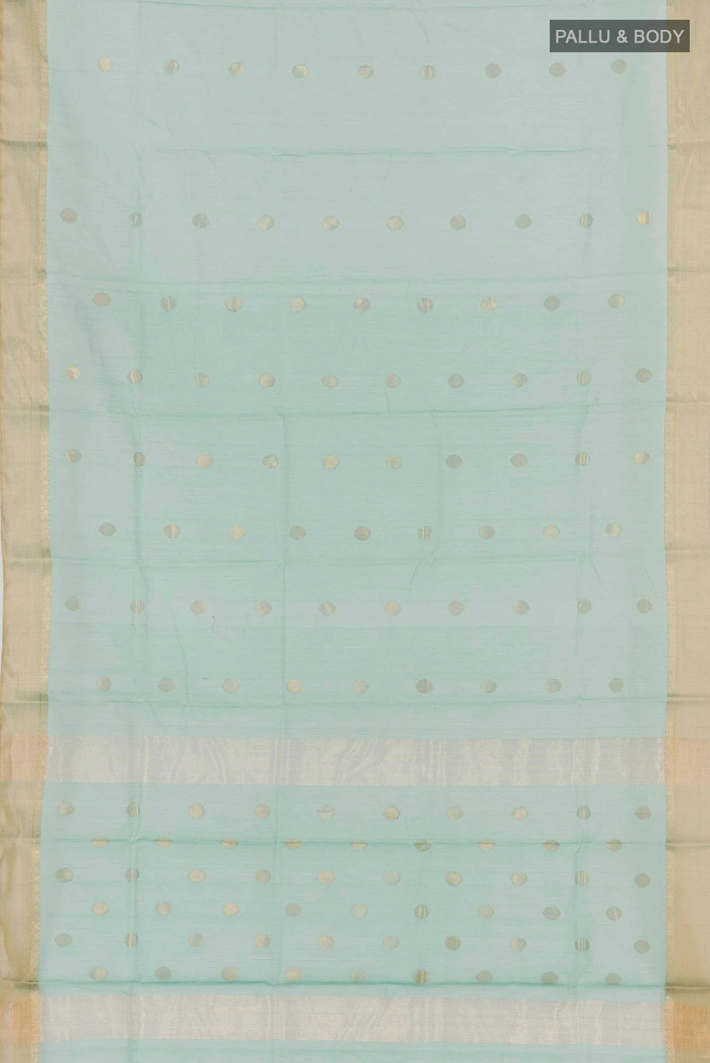 Light Blue Chanderi Silk Cotton Saree - Image 3