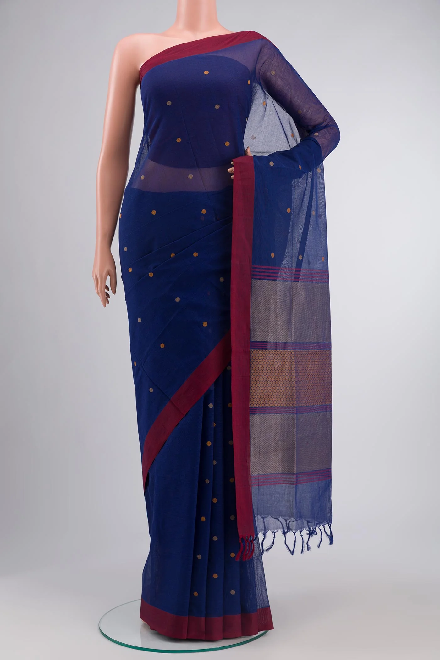 Blue Coimbatore Cotton Saree
