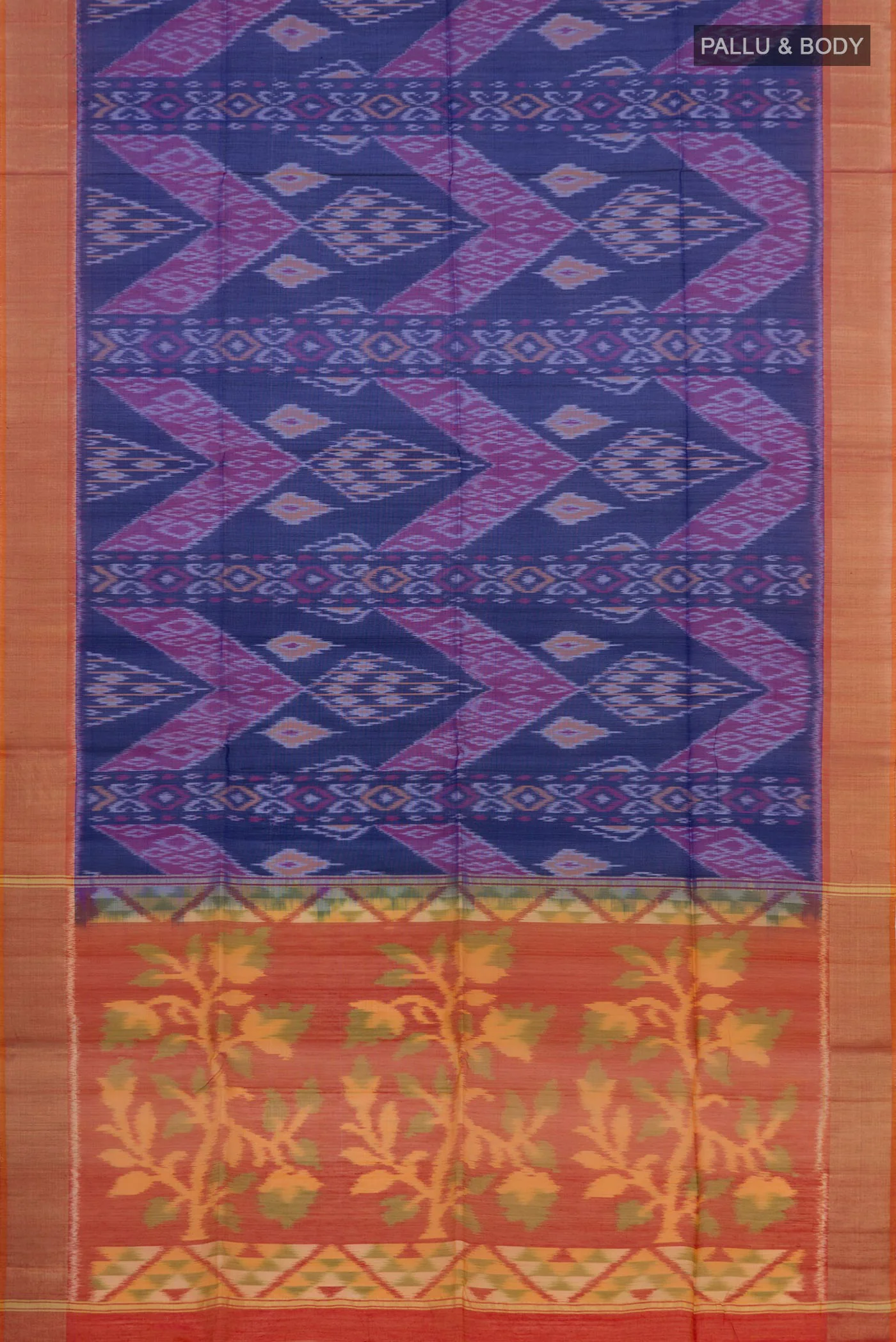 Blue Coimbatore Silk Cotton Saree - Image 3