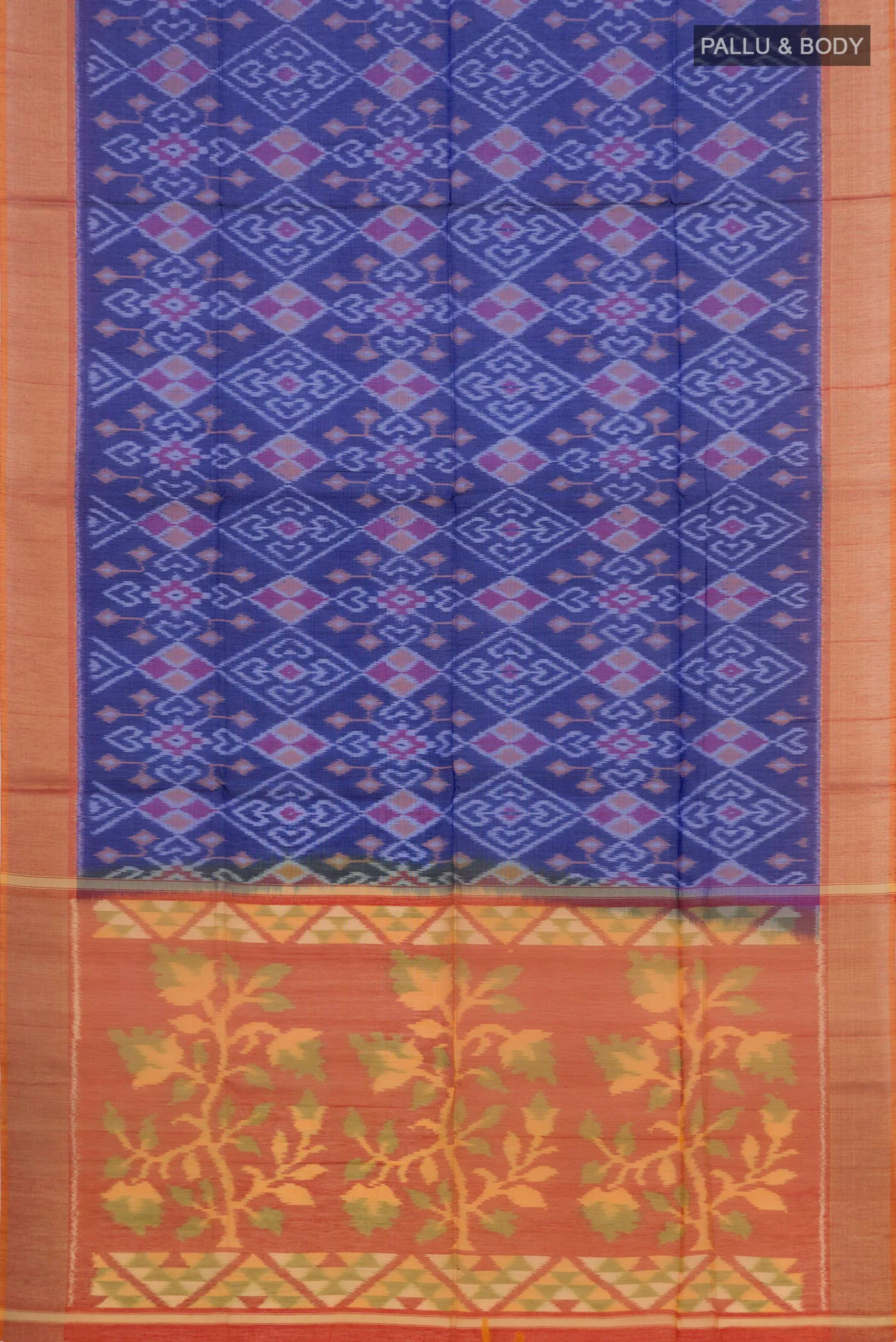 Blue Coimbatore Silk Cotton Saree - Image 3