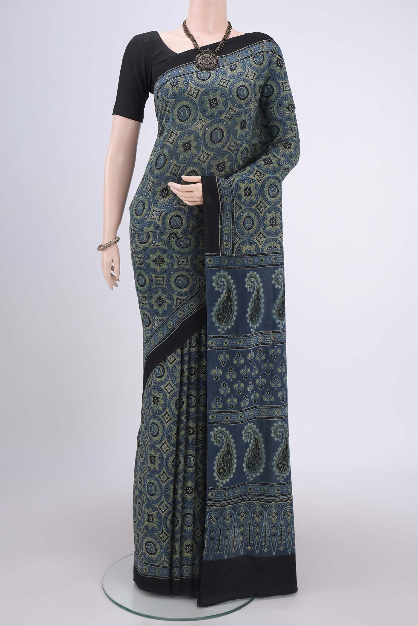 Blue Cotton Saree