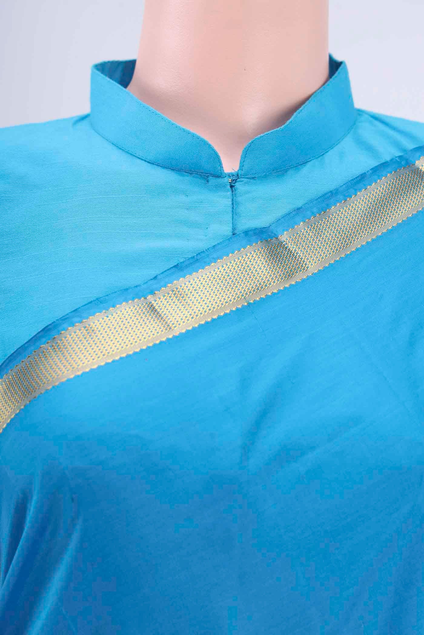 Blue Blended Bangalore Silk Saree - Image 2