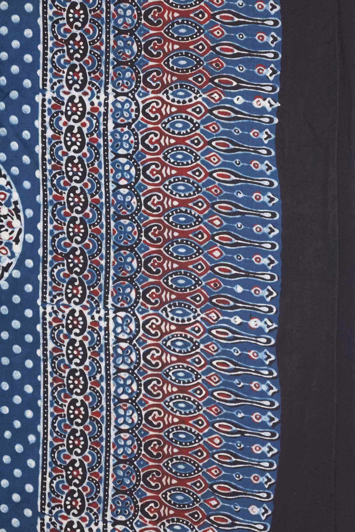 Blue Dual Tone Blended Mysore Crepe Saree - Image 4