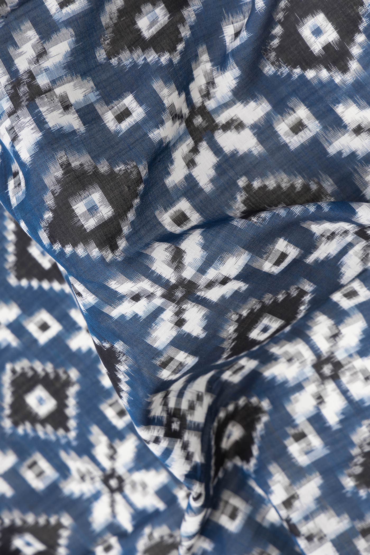 Blue Pochampally Cotton Saree - Image 2