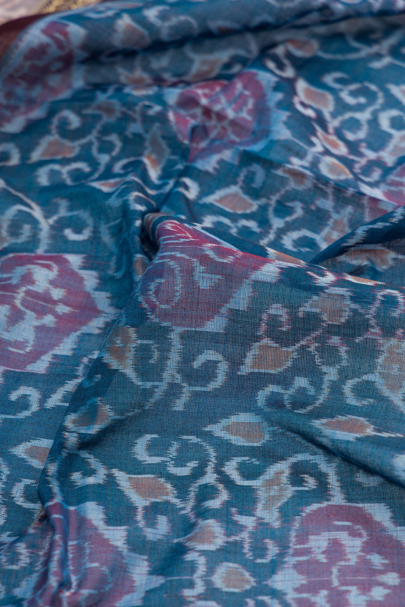 Blue Orissa Cotton Saree - Image 2
