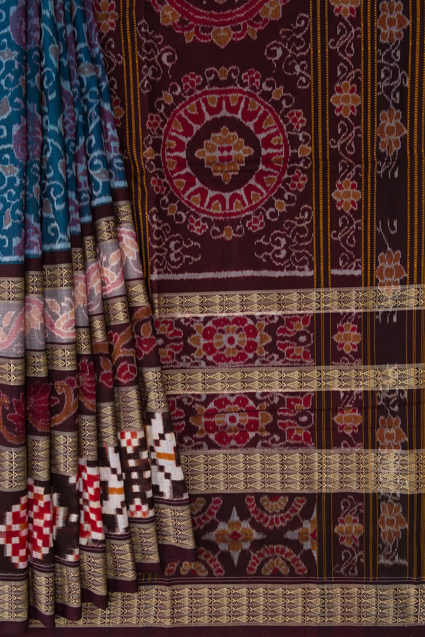 Blue Orissa Cotton Saree - Image 4
